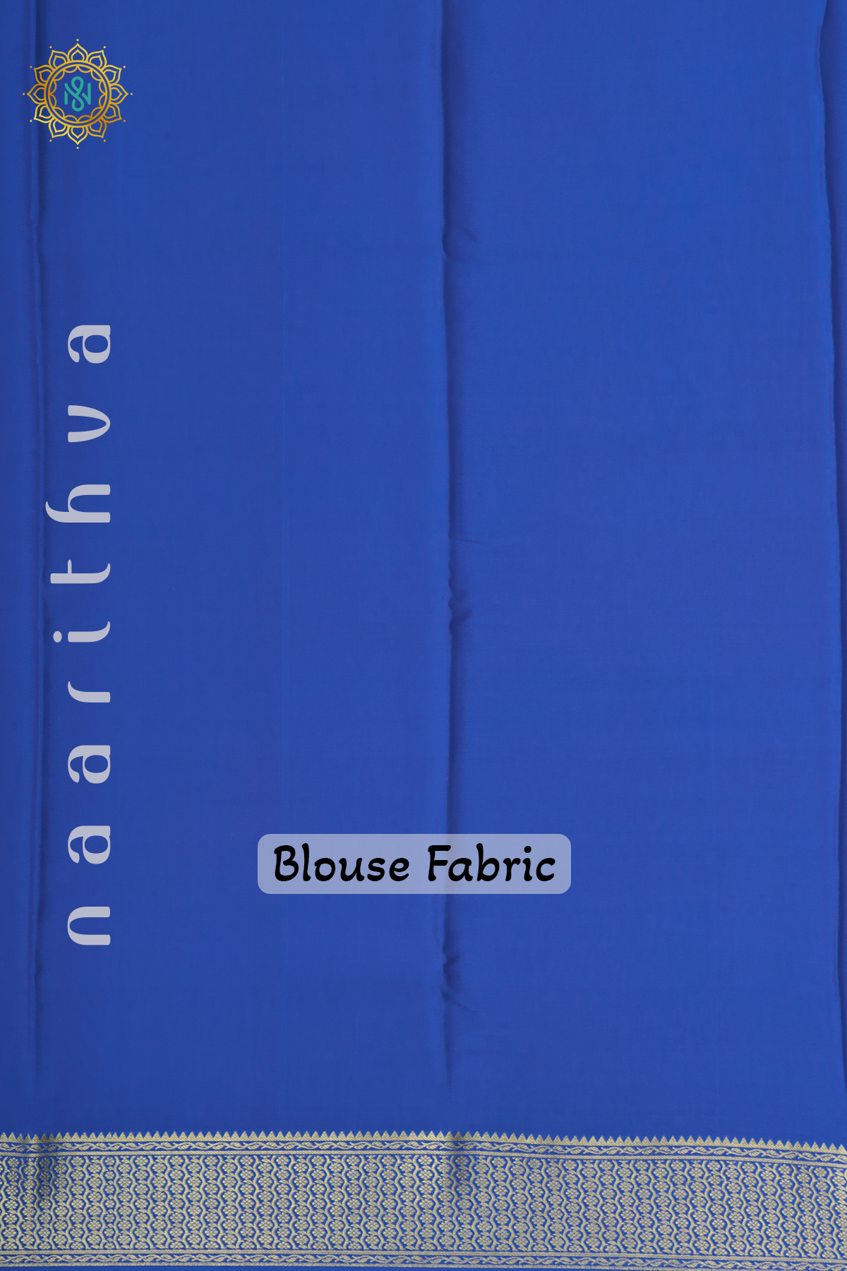 AQUA BLUE WITH BLUE - PURE MYSORE CREPE SILK