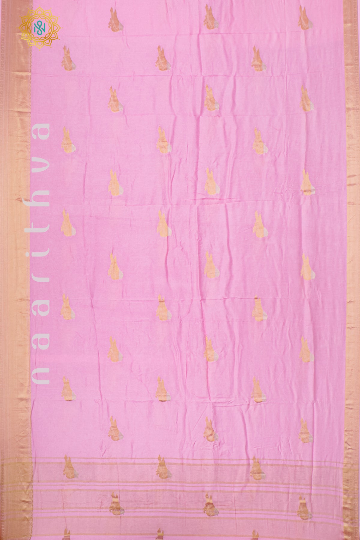 LIGHT PINK WITH RANI PINK - DOLA SILK