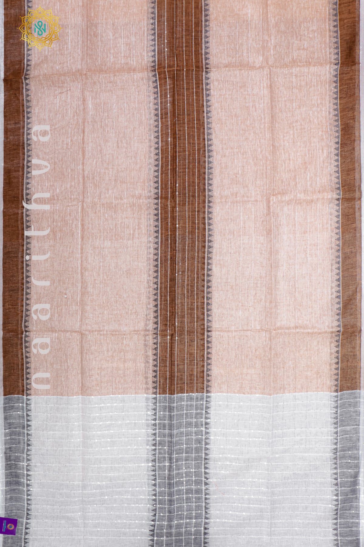 LIGHT BROWN OFF WHITE - PURE LINEN