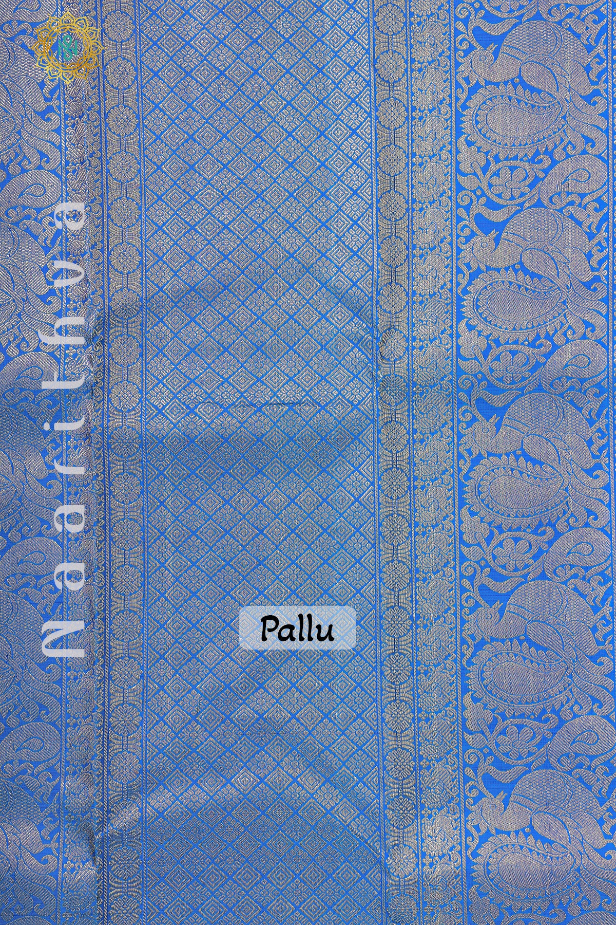 DUAL SHADE OF RED WITH MUSTARD & BLUE - PURE KANJIVARAM SILK