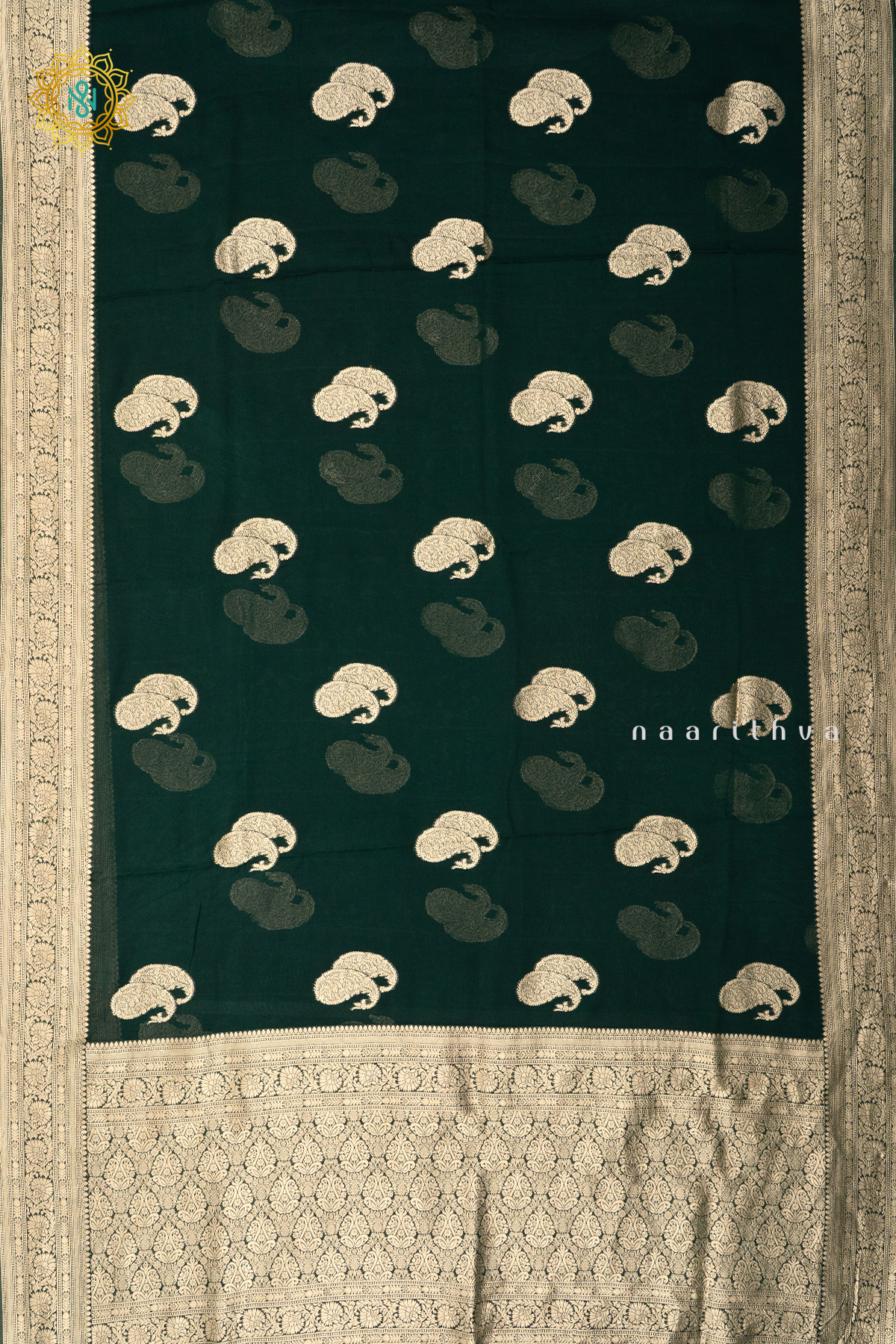 BOTTLE GREEN - SEMI GEORGETTE