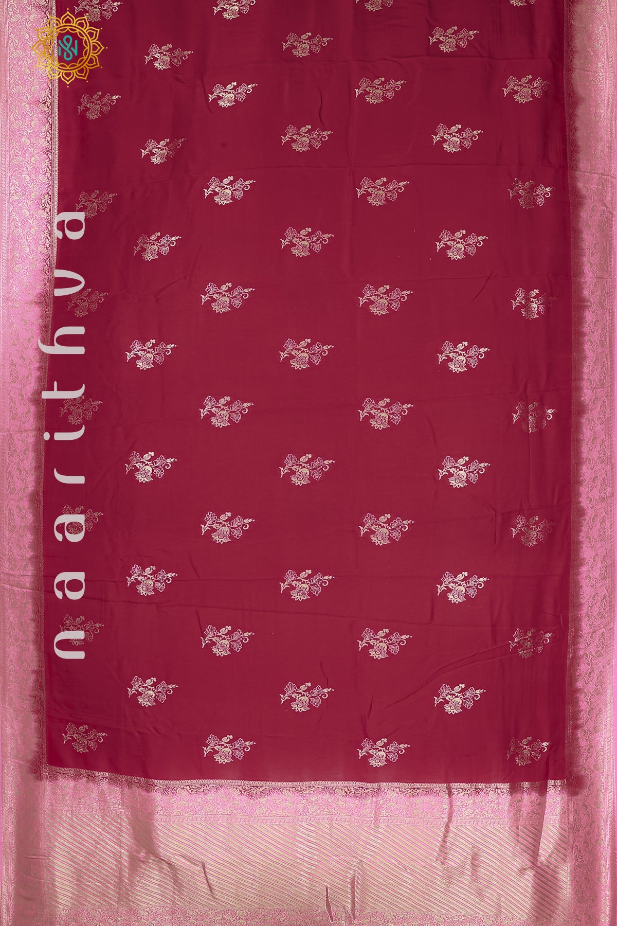 MAROON WITH PEACH - DOLA SILK