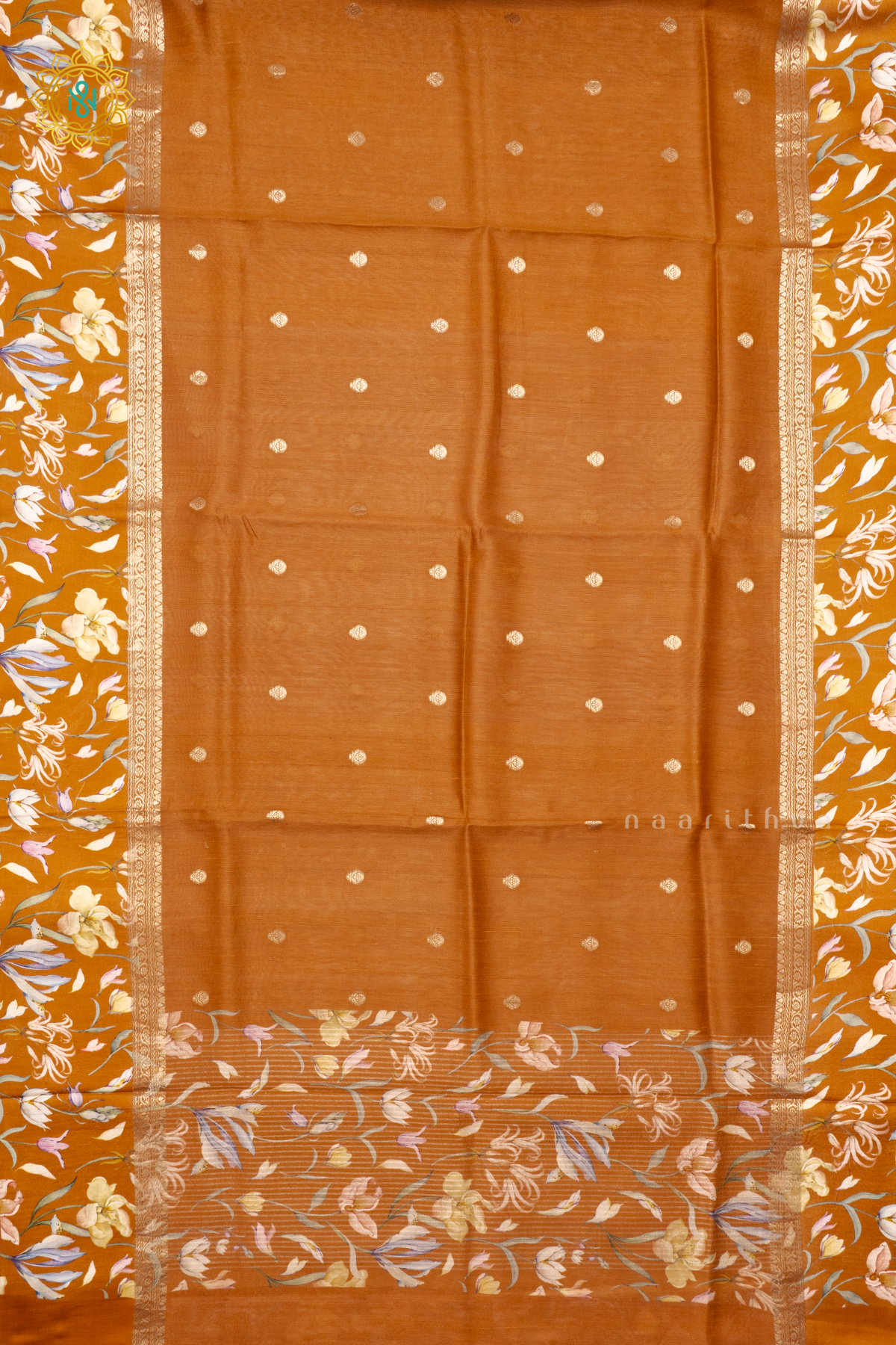 RUST ORANGE - PURE TUSSAR SILK