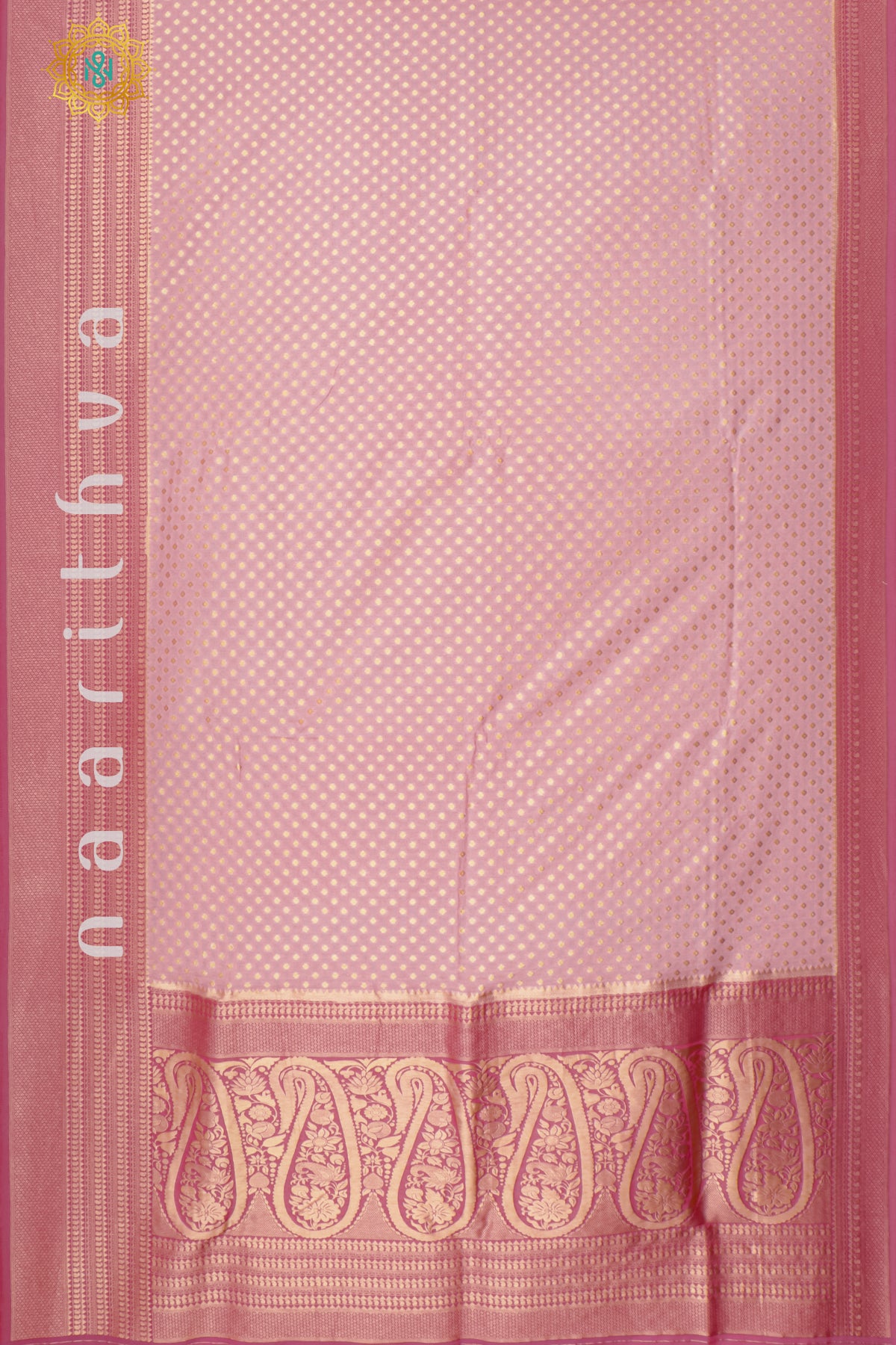 PEACH WITH PINK - SEMI BANARASI GEORGETTE