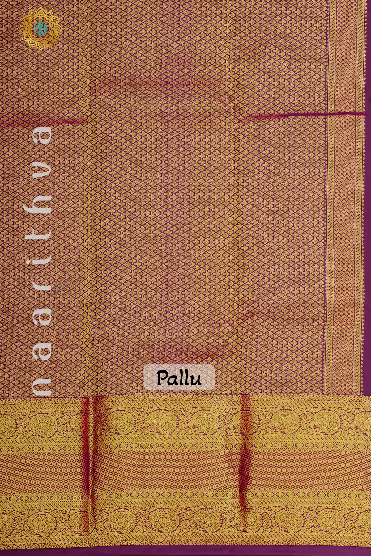 OFF WHITE WITH PURPLE - PURE KANJIVARAM SILK