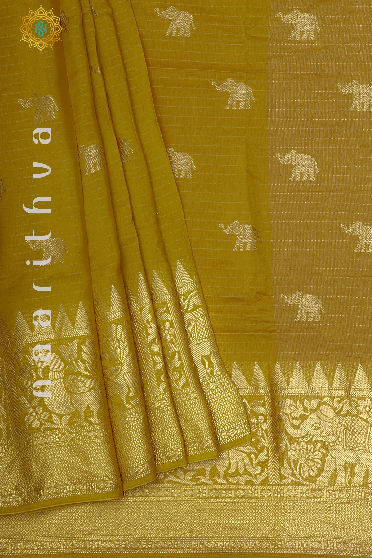 MUSTARD WITH PINK - DOLA SILK