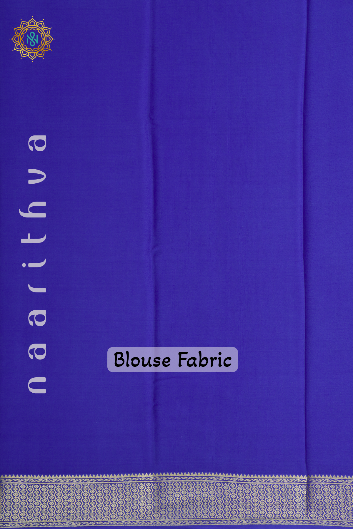 PEACHISH PINK WITH ROYAL BLUE - PURE MYSORE CREPE SILK