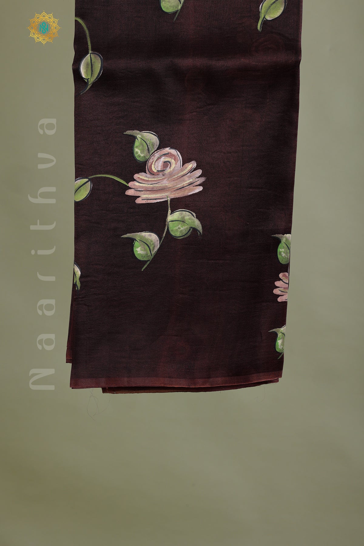 BROWN - PURE HAND PAINTED ORGANZA