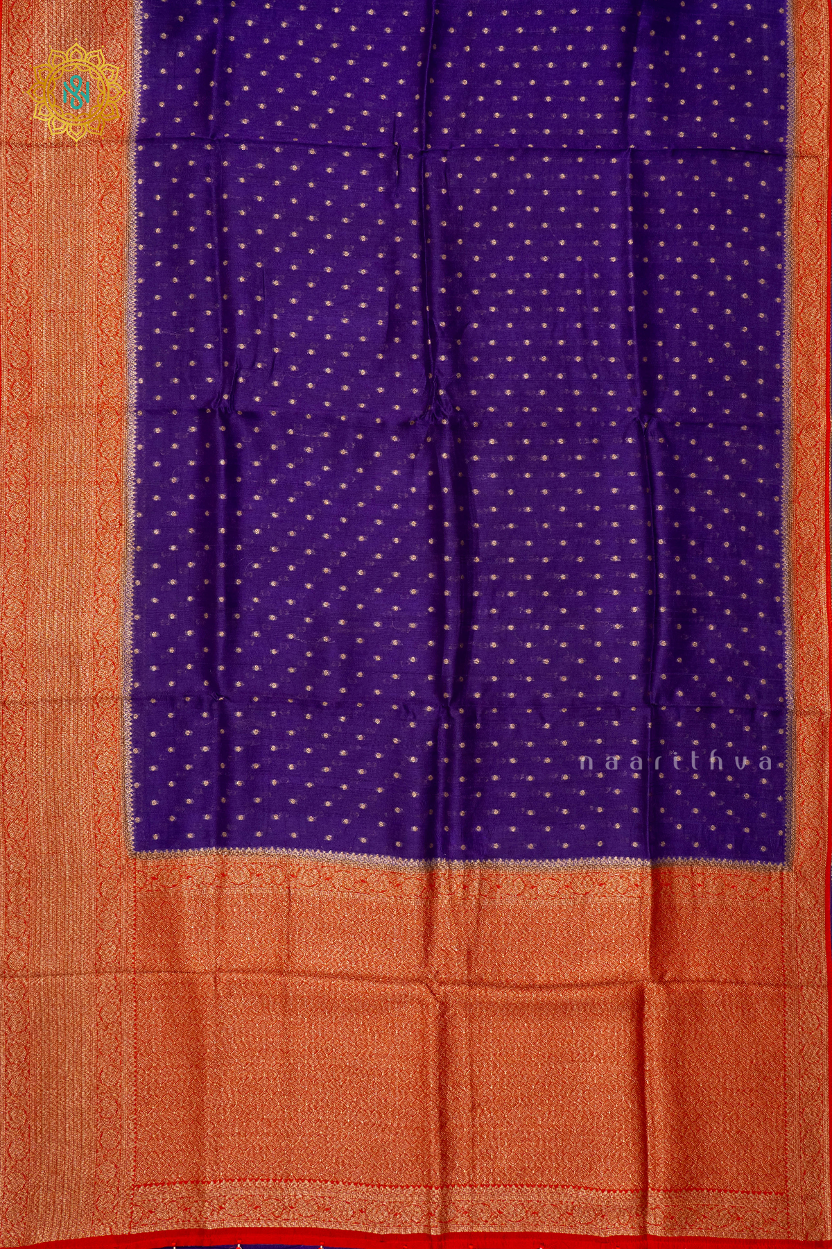 PURPLE WITH RED - SEMI BANRASI RAW SILK