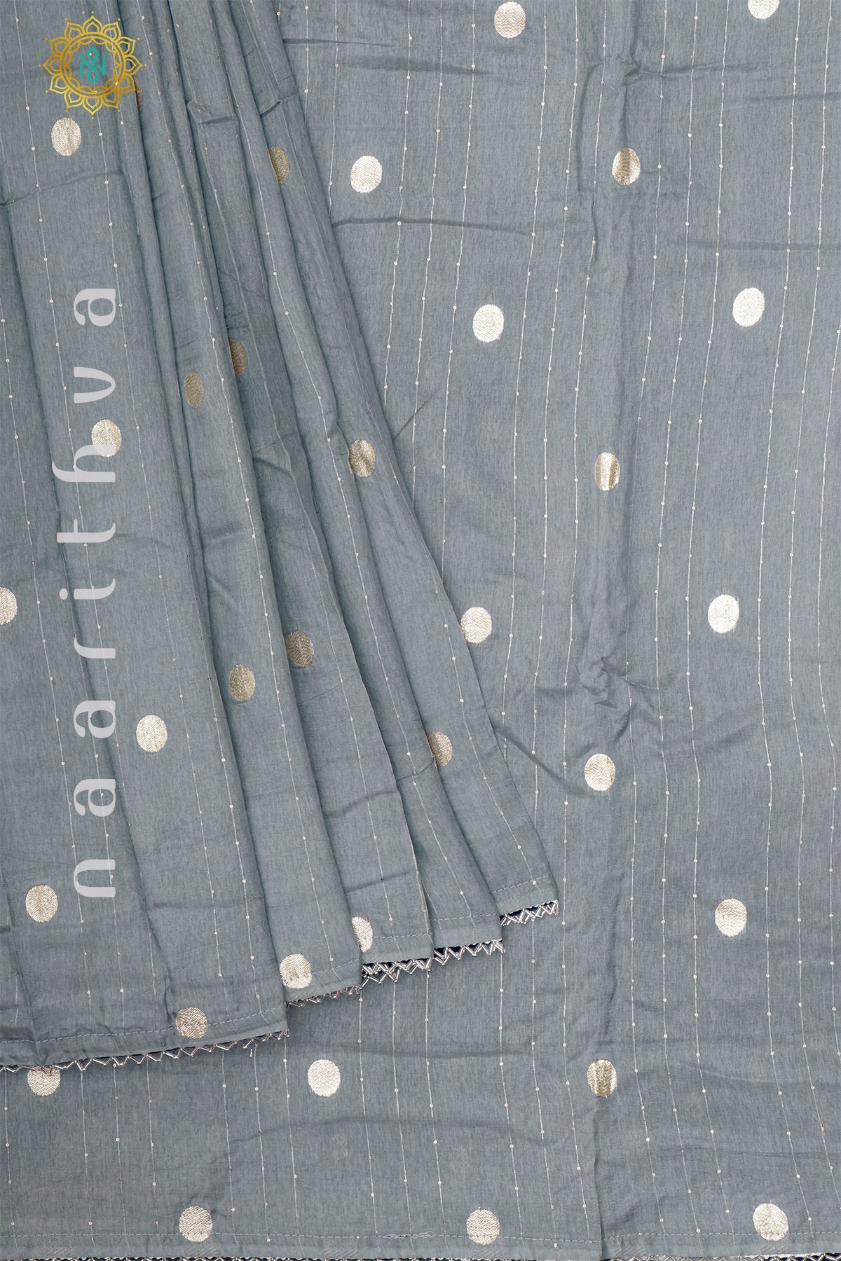 GREY WITH NAVY BLUE - DOLA SILK