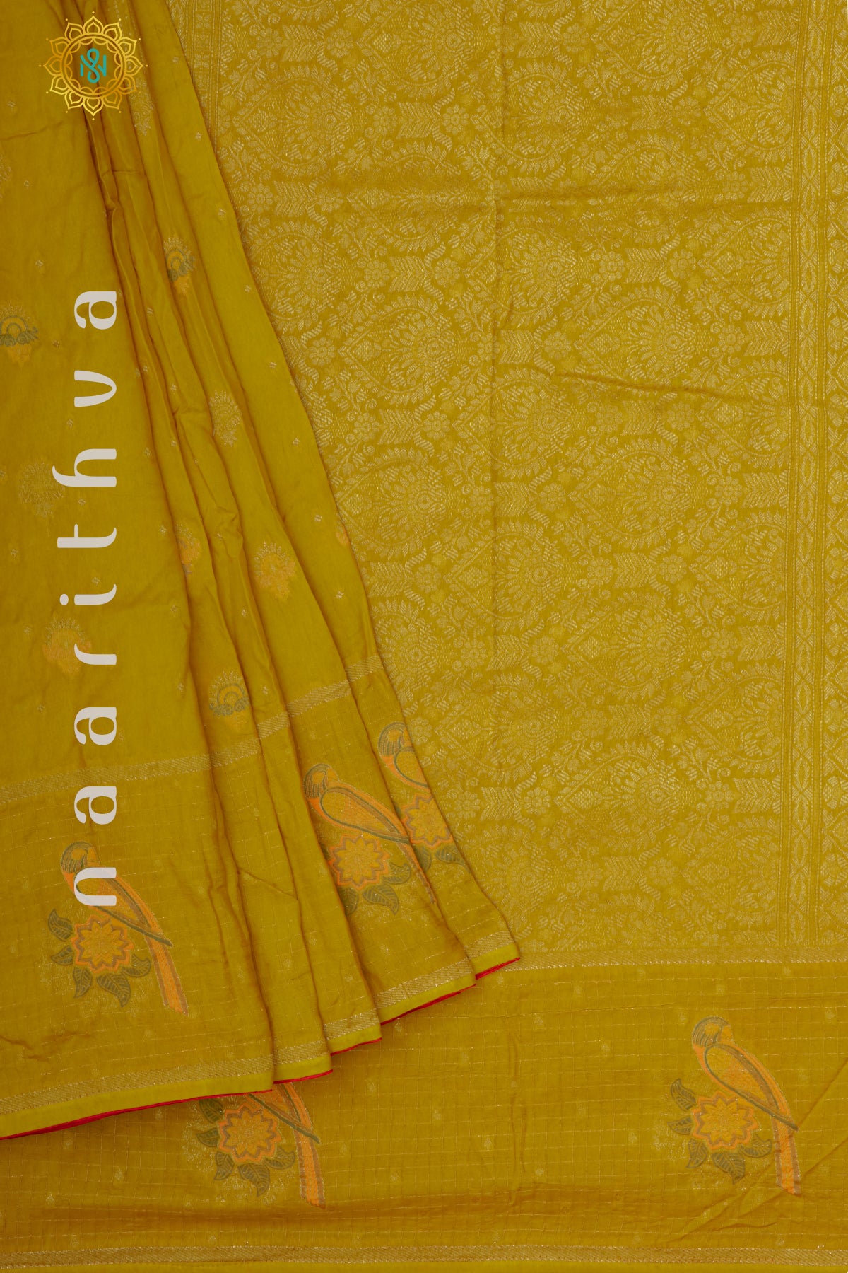 YELLOW WITH RED - DOLA SILK