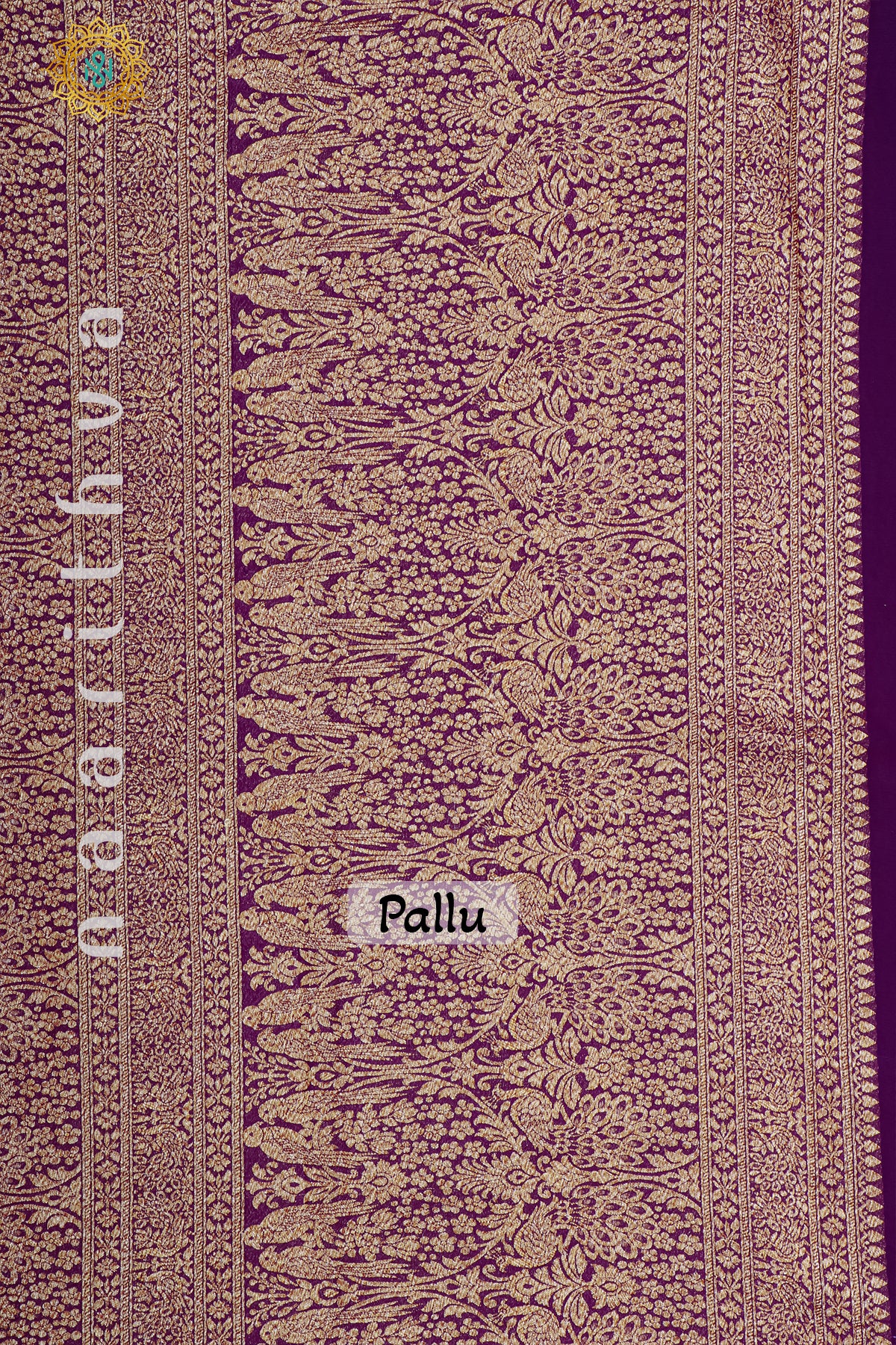 PINK WITH PURPLE - PURE HANDLOOM KHADDI GEORGETTE BANARAS