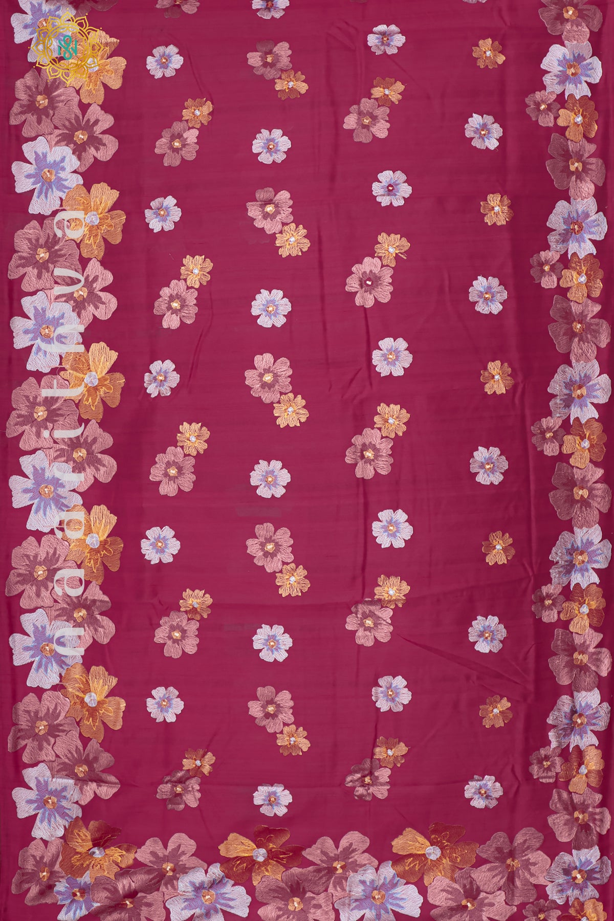 PINK - SEMI TUSSAR SILK WITH EMBROIDER