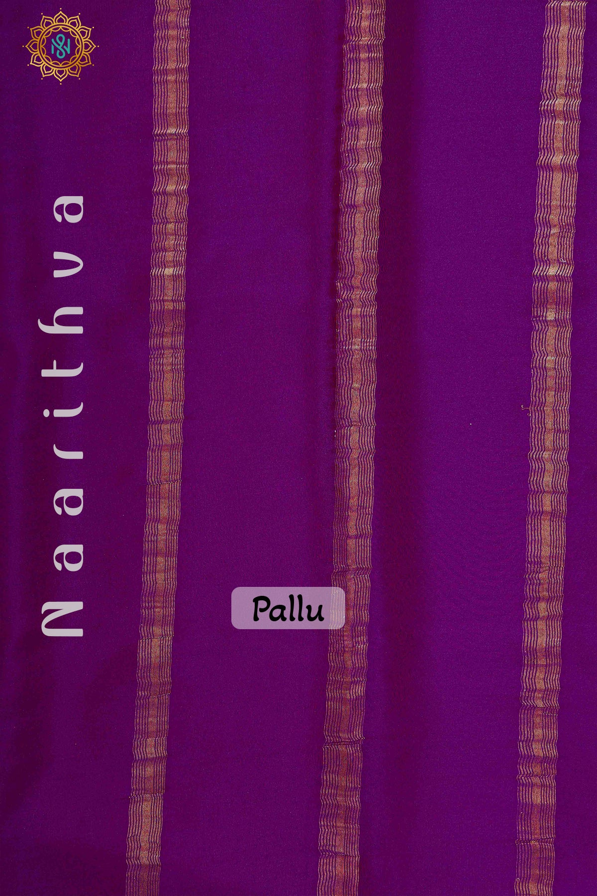 YELLOW WITH PURPLE - PURE MYSORE CREPE SILK