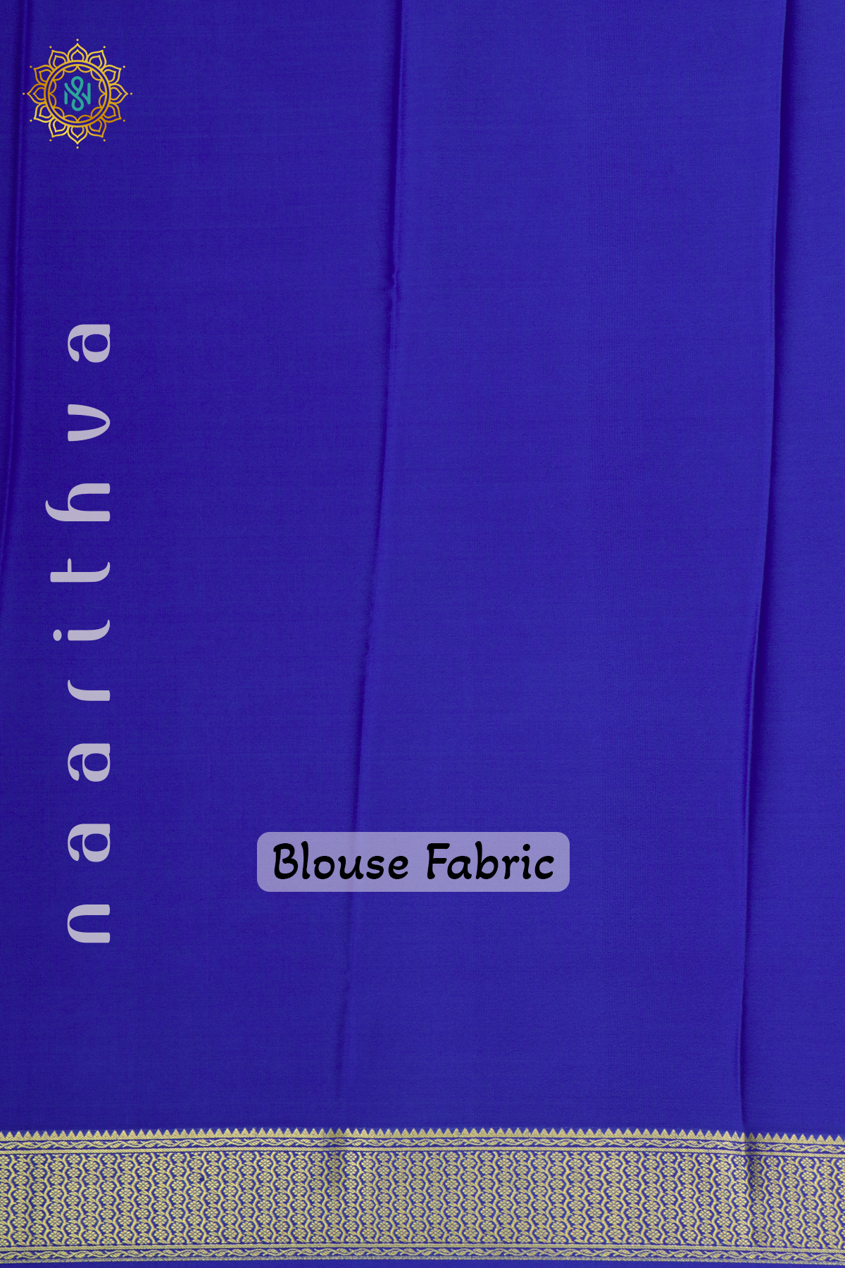 AQUA BLUE WITH ROYAL BLUE - PURE MYSORE CREPE SILK