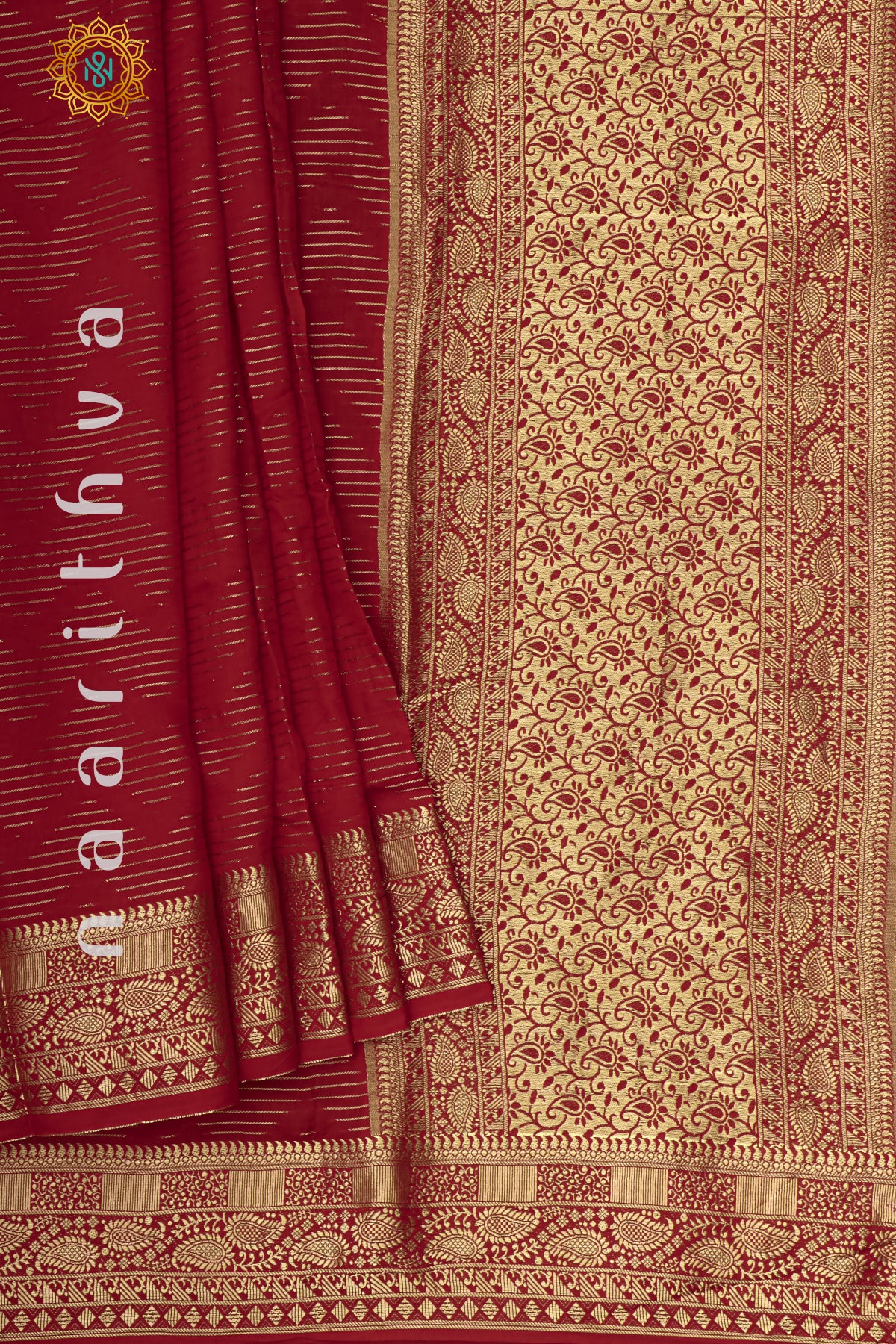 RED WITH GREEN - DOLA SILK