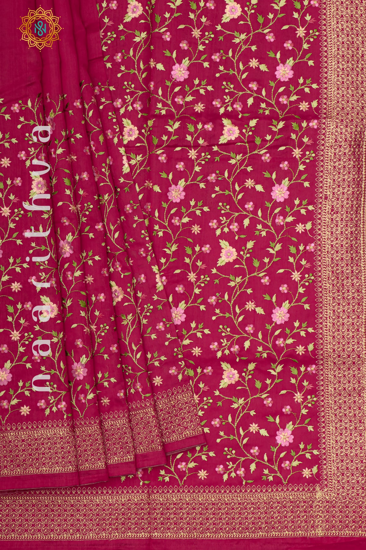 PINK - SEMI TUSSAR SILK WITH EMBROIDERY