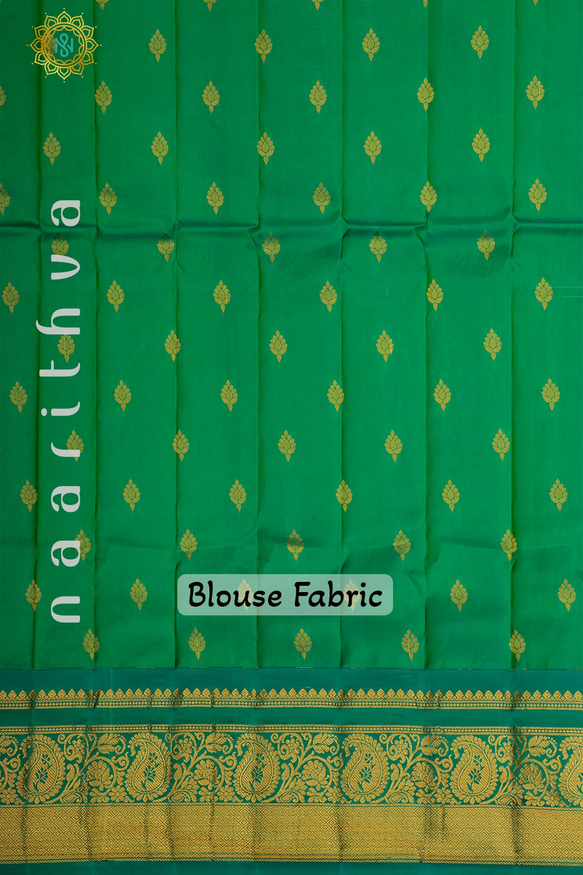 WHITE WITH GREEN - PURE GADWAL SILK