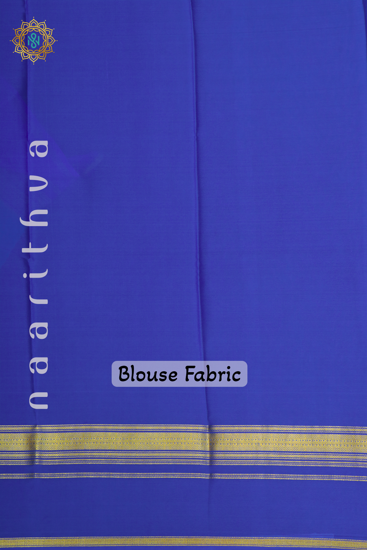 AQUA GREEN WITH ROYAL BLUE - PURE MYSORE CREPE SILK