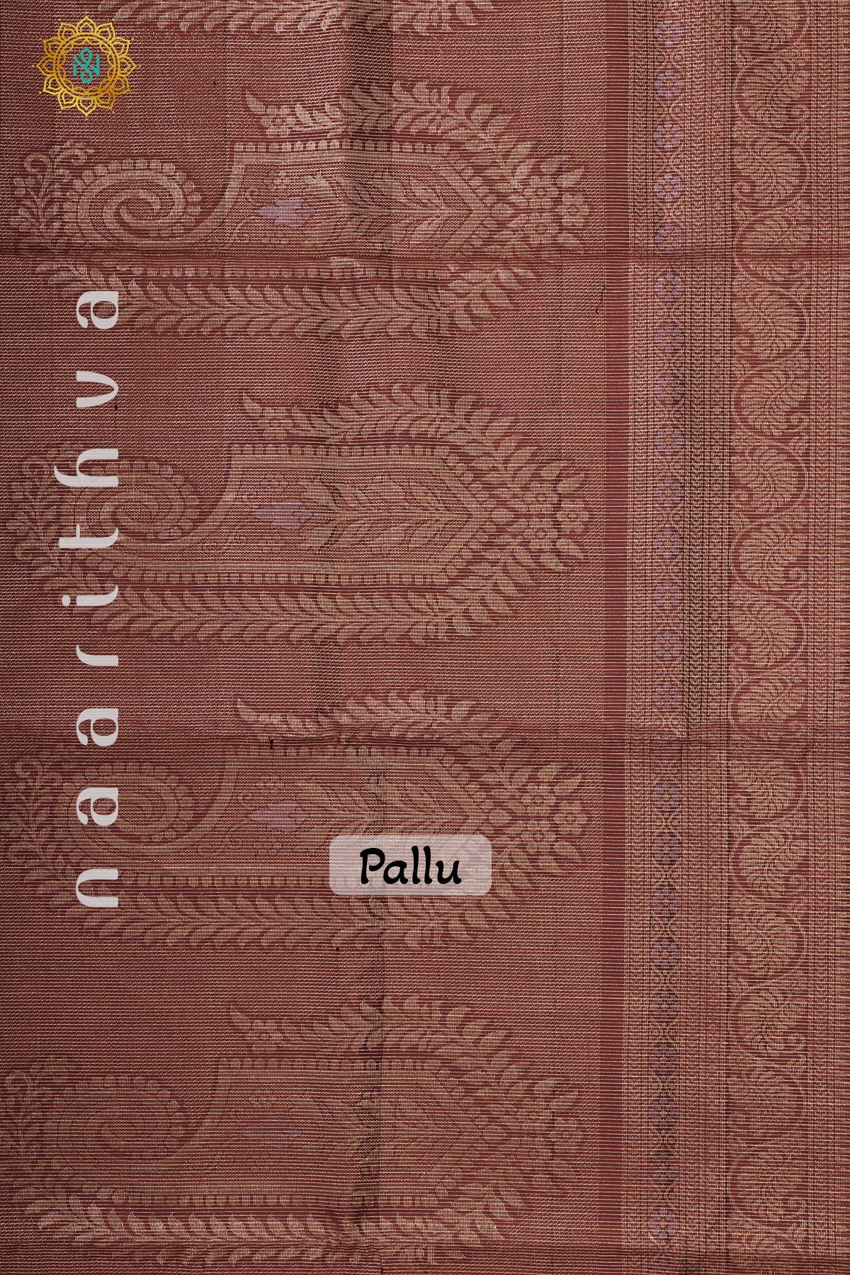 GREY WITH MAROON - PURE KANJIVARAM SOFT SILK