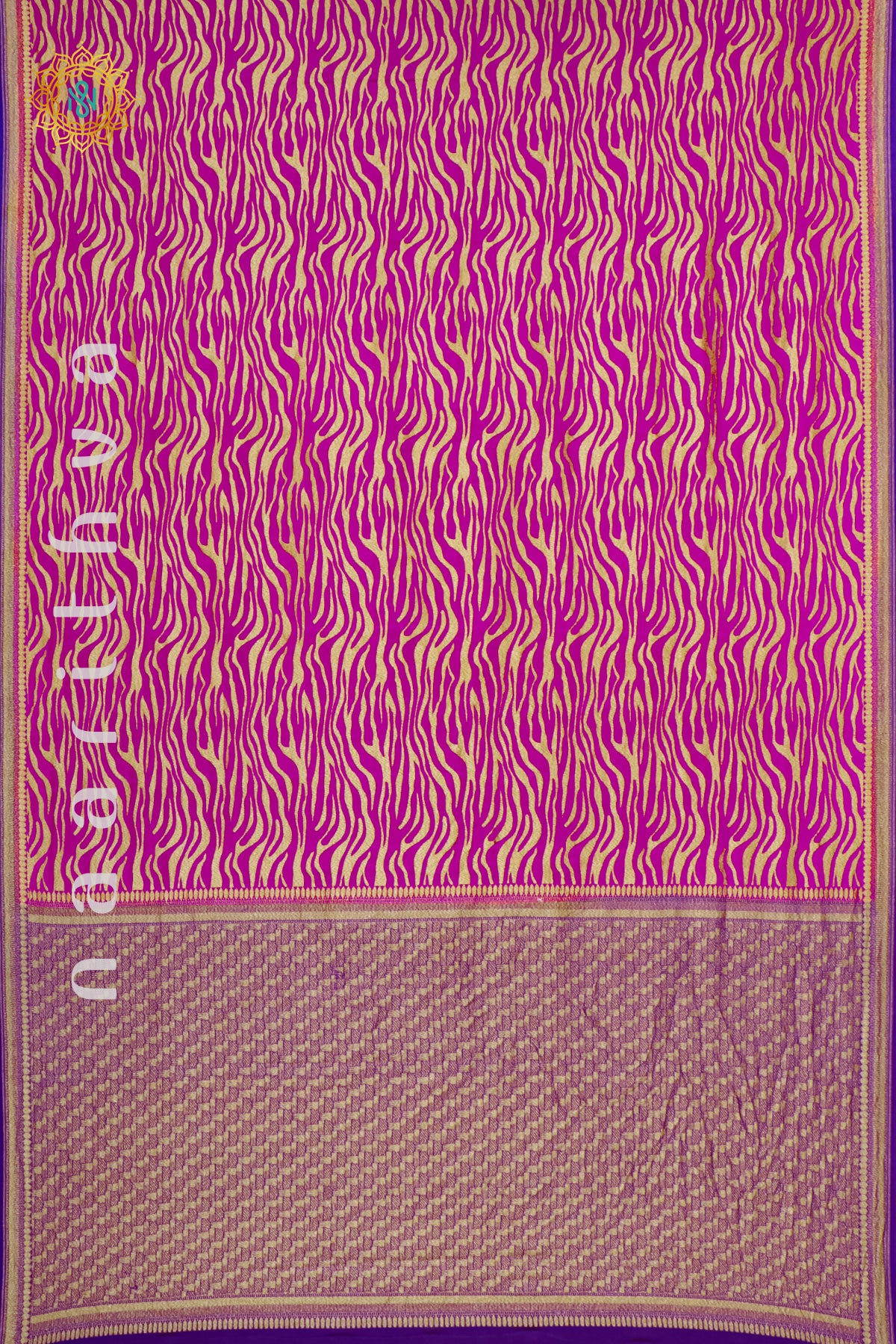 PURPLE WITH PINK - PURE BANARASI CREPE