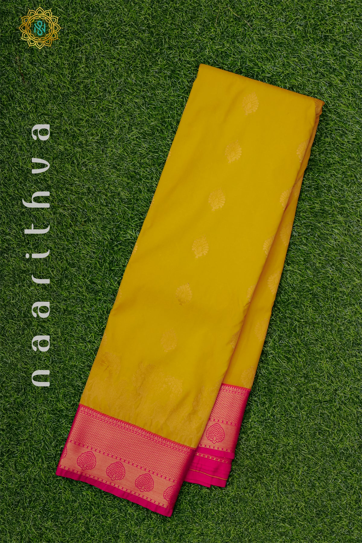 YELLOW WITH PINK - SEMI KANCHI