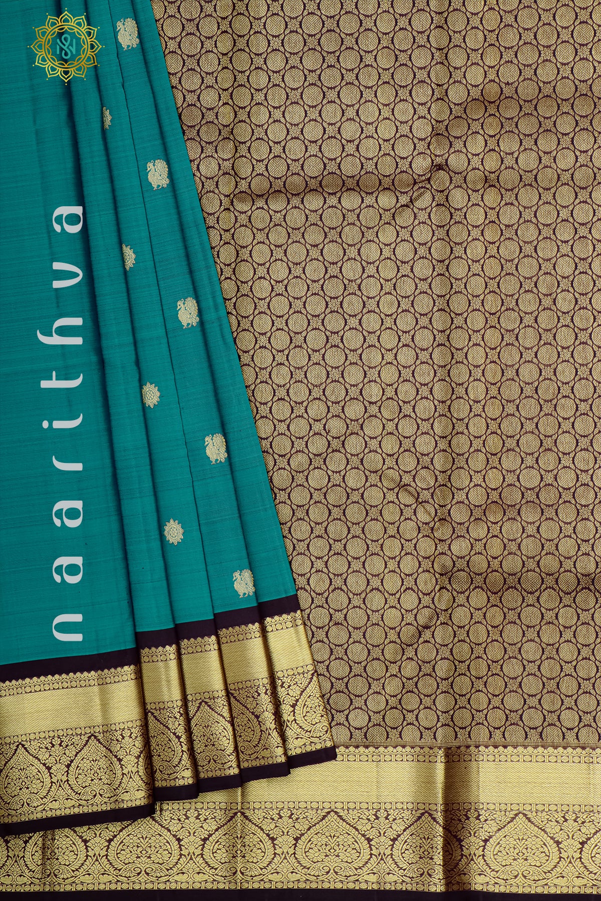 BLUE WITH DEEP WINE - PURE KANJIVARAM SILK