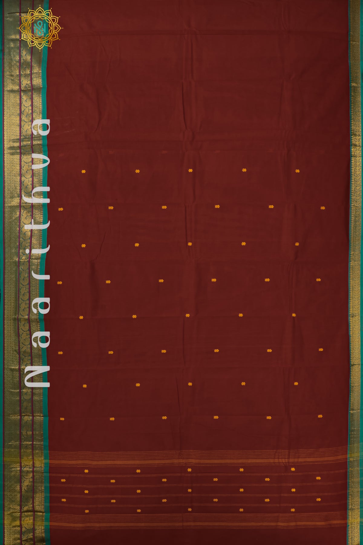 MAROON WITH GREEN - CHETTINAD COTTON