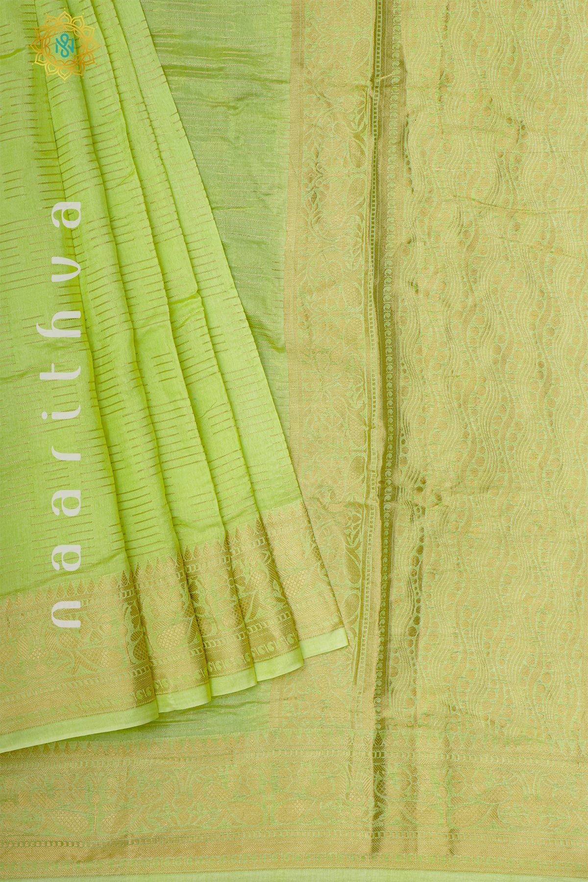 LIGHT GREEN WITH BOTTLE GREEN - DOLA SILK