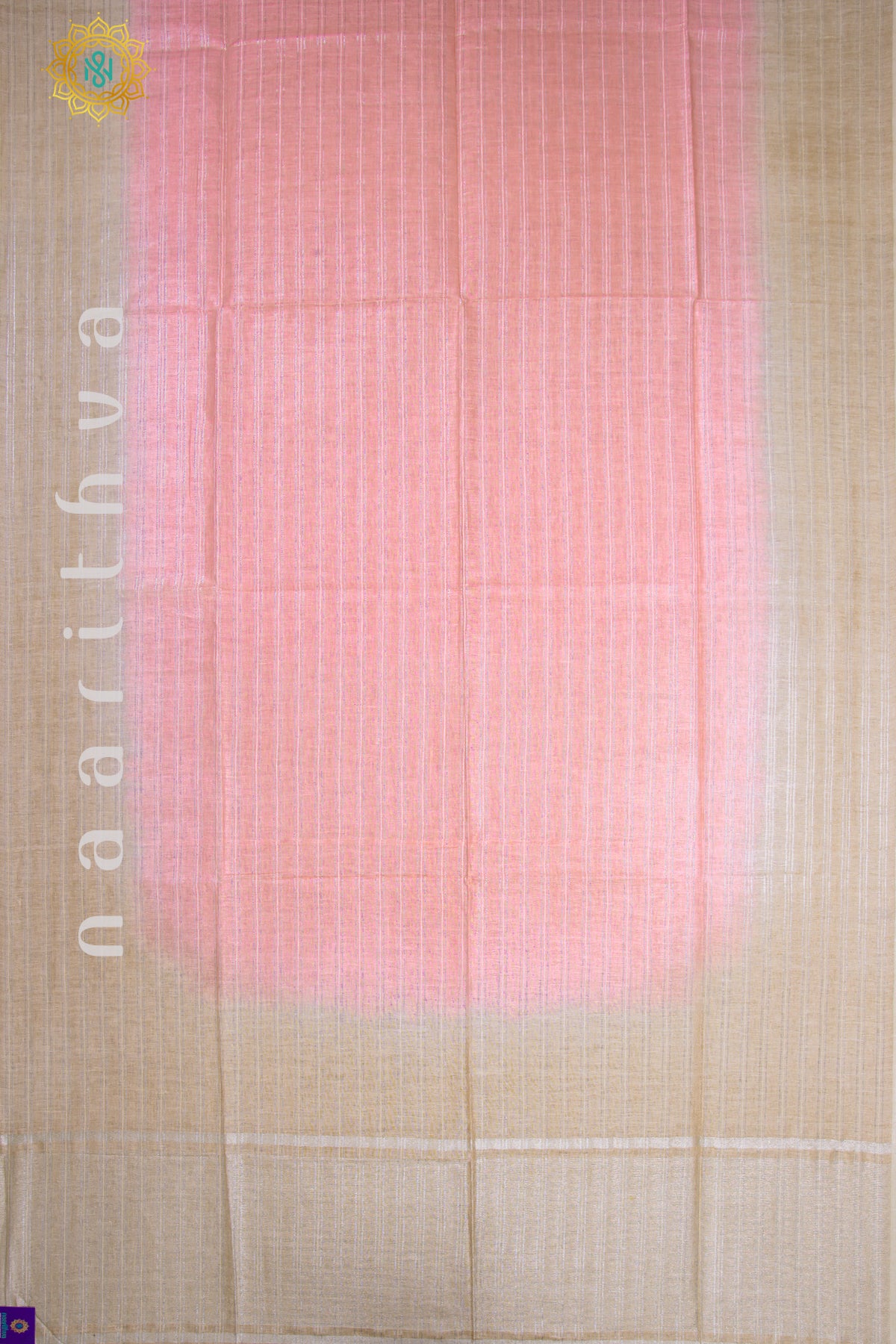 LIGHT PINK WITH BIEGE - PURE LINEN