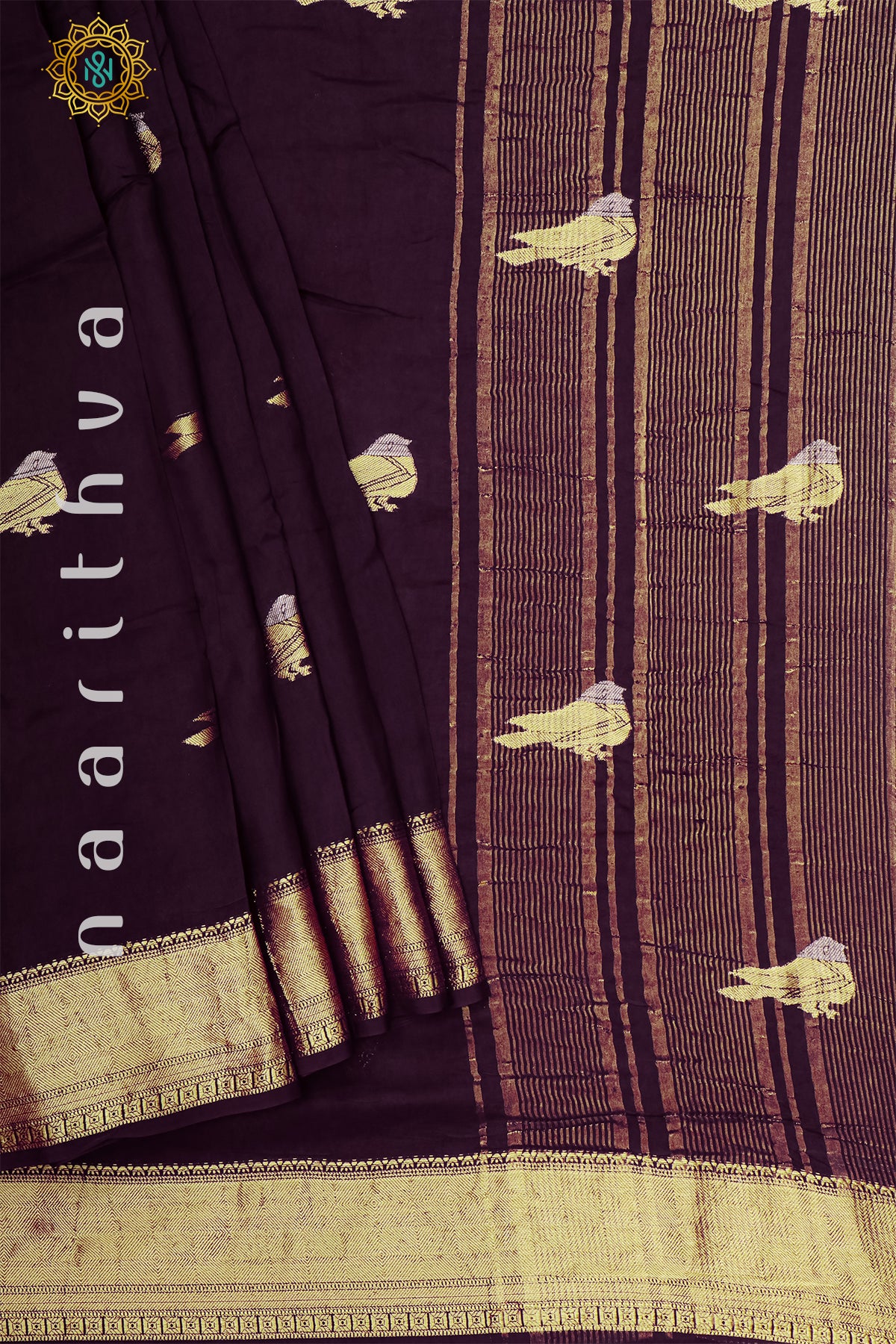 DEEP WINE WITH YELLOW - DOLA SILK