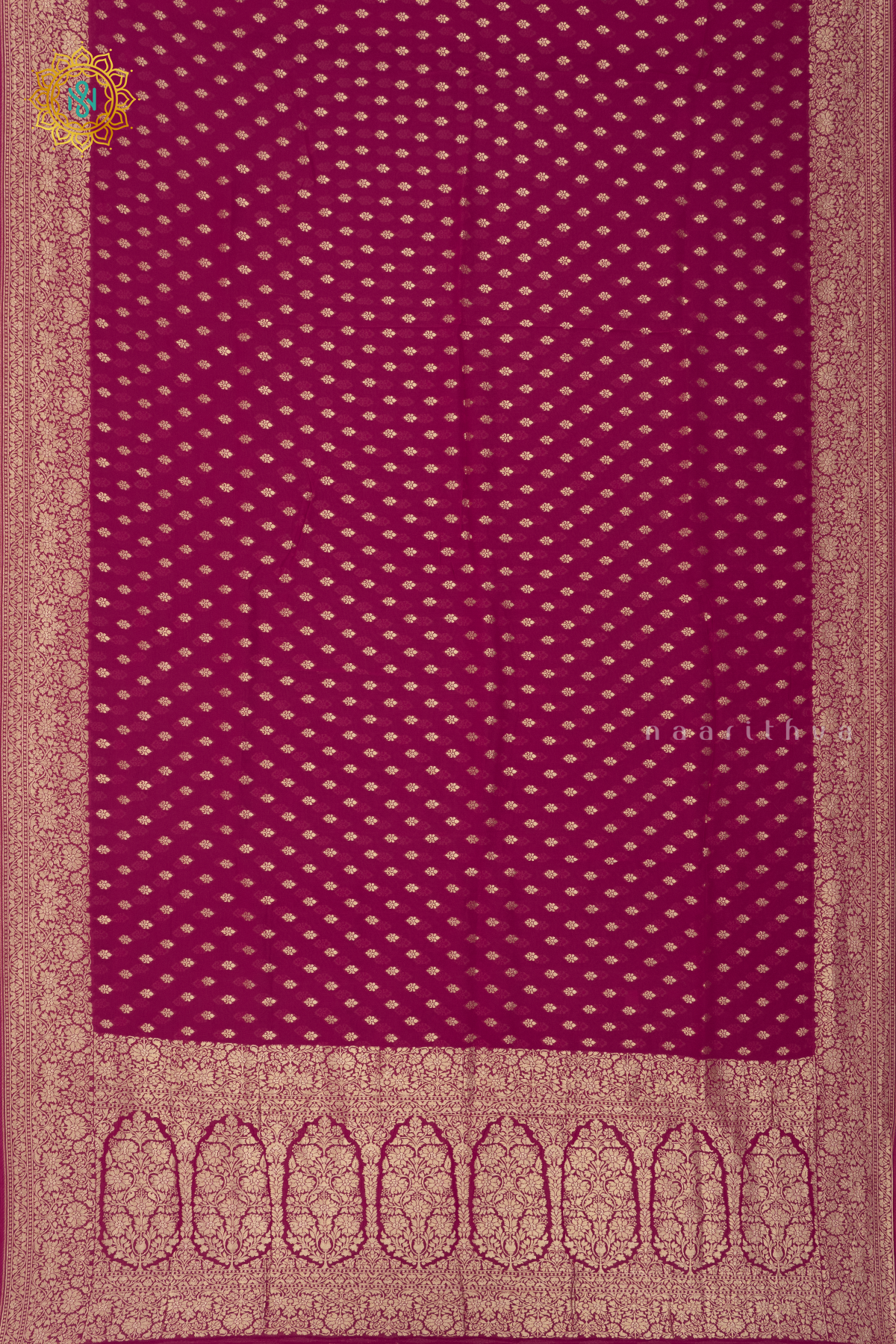 PINK WITH PURPLE - SEMI GEORGETTE