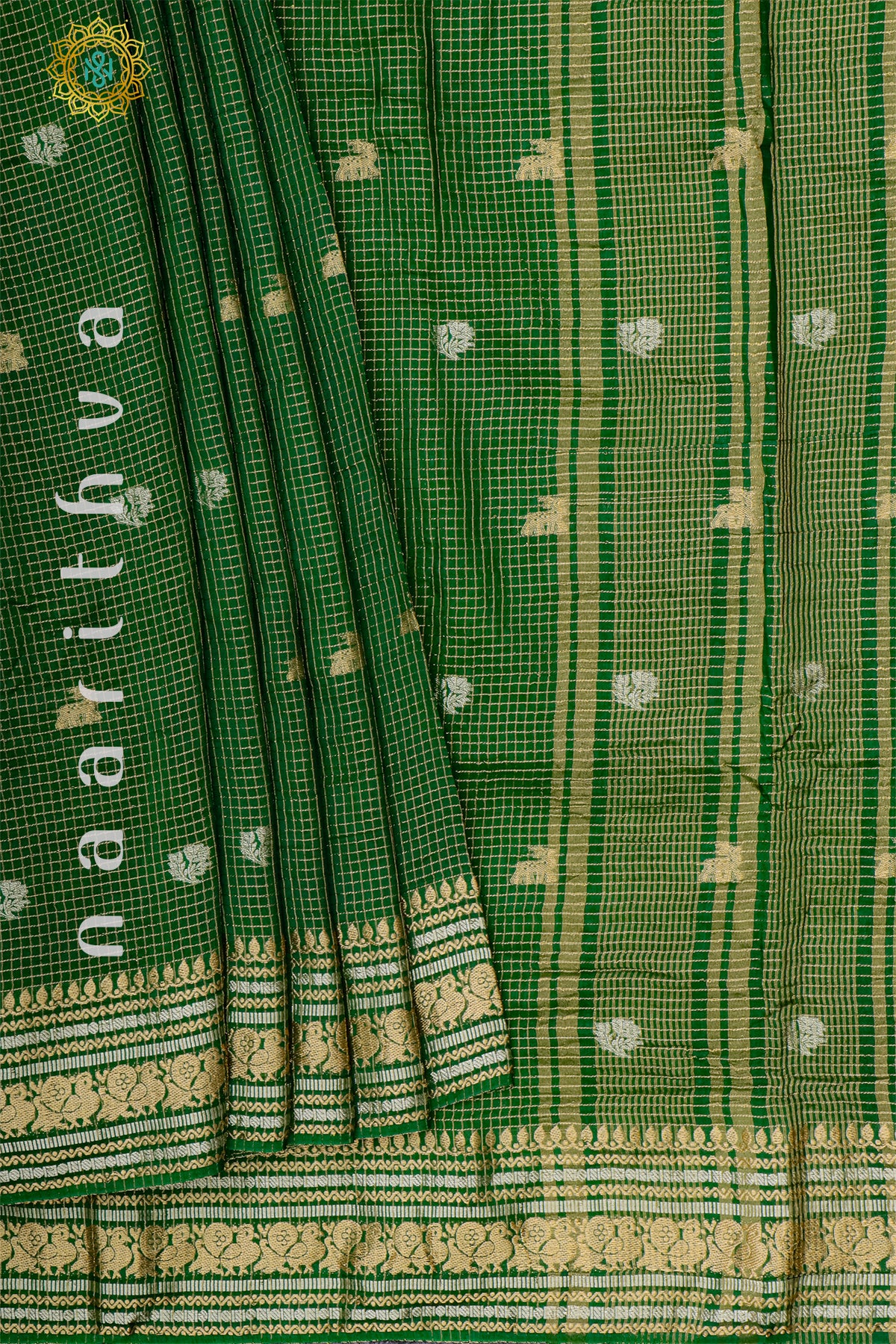 GREEN WITH PARROT GREEN - DOLA SILK