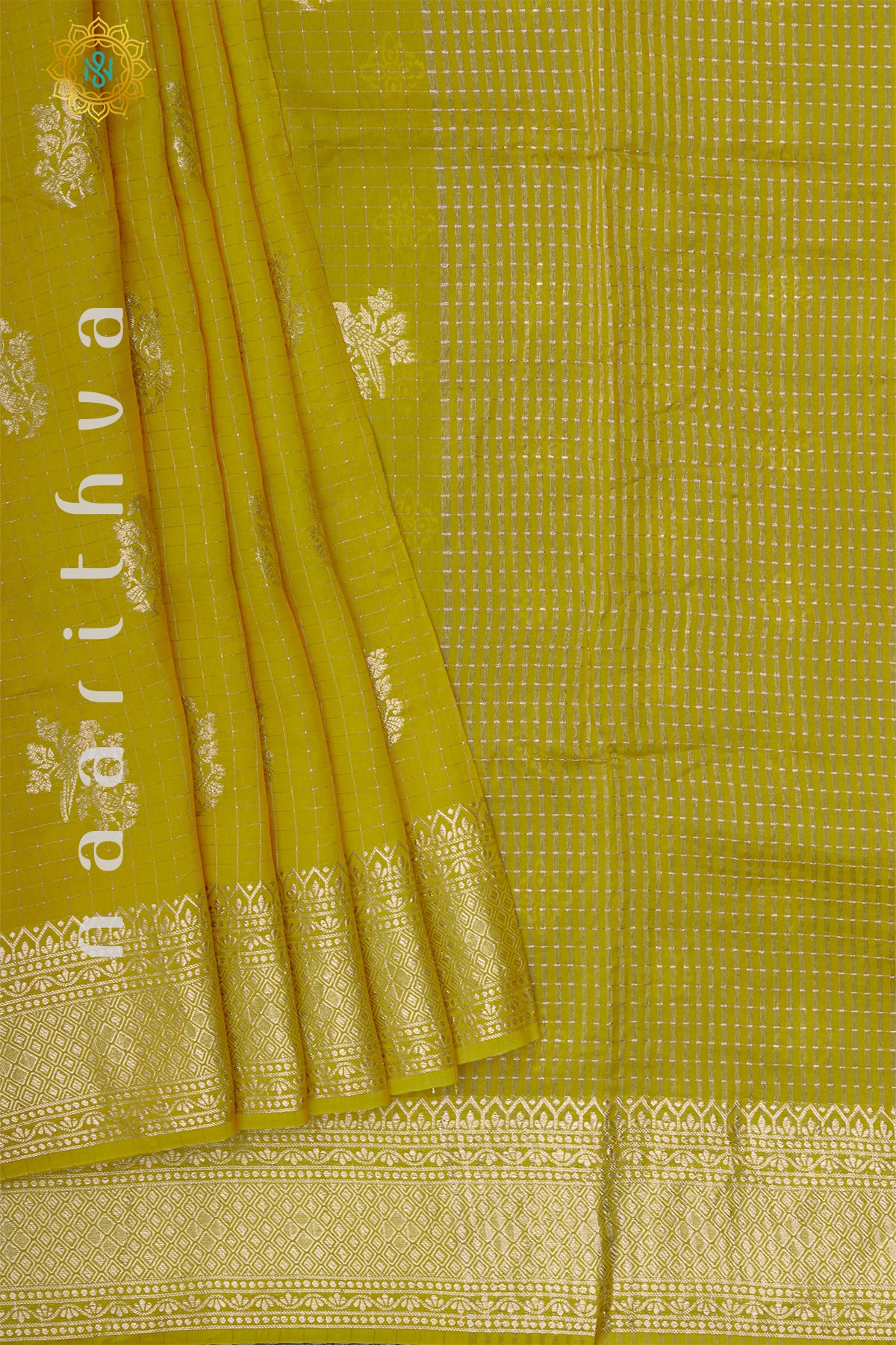 YELLOW WITH PURPLE - DOLA SILK