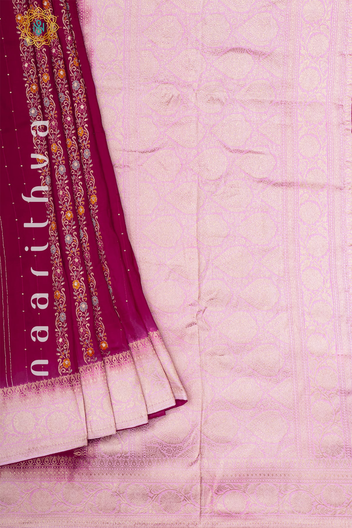 PINK WITH LIGHT PINK - DOLA SILK