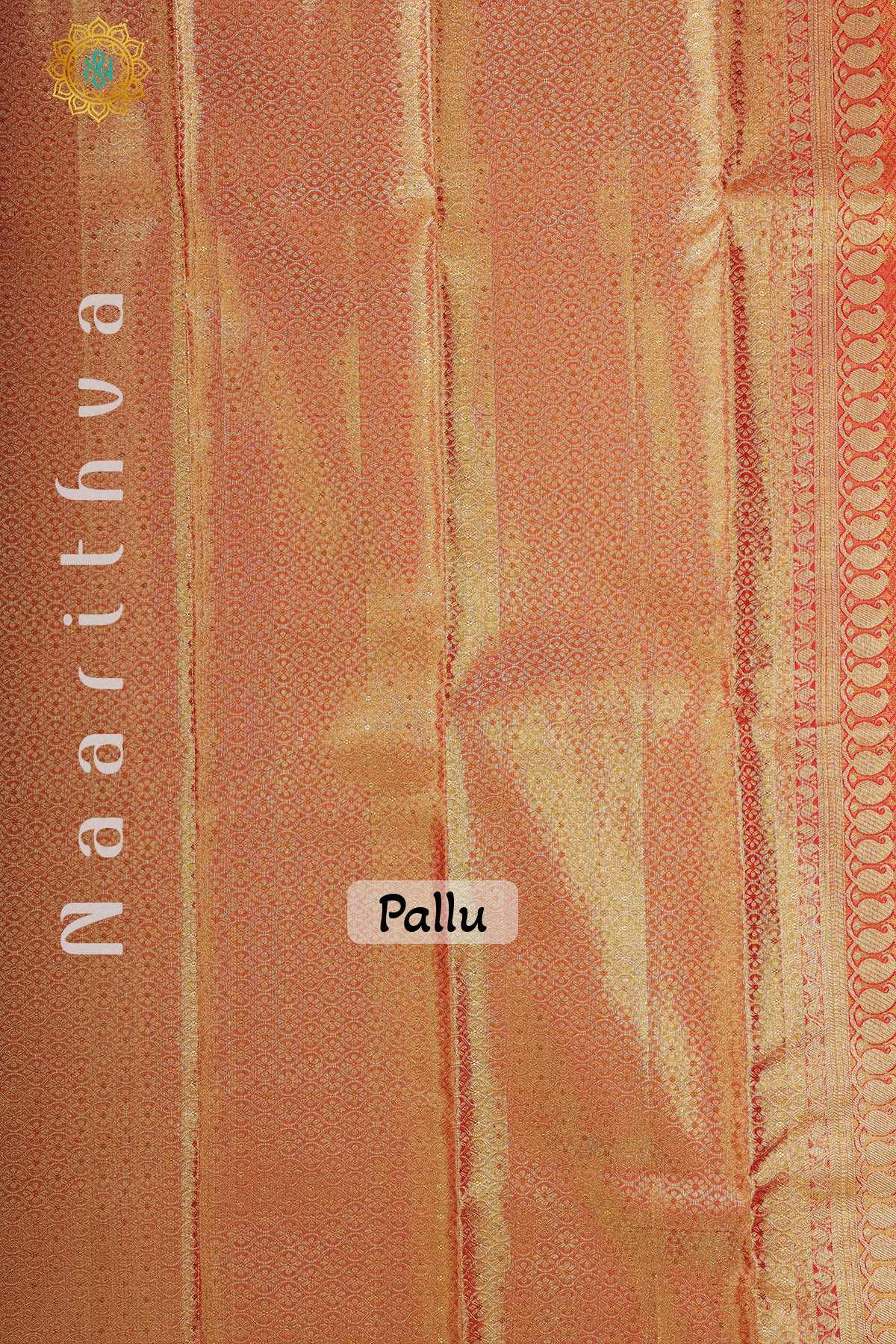 GOLD TISSUE WITH RED - PURE KANJIVARAM SILK