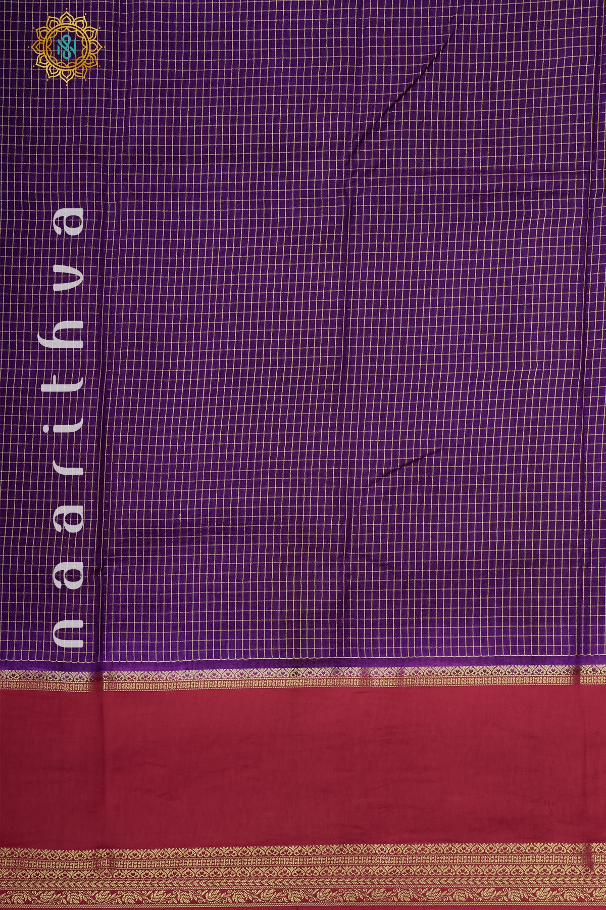 PURPLE WITH MAROON - SEMI DOLA SILK