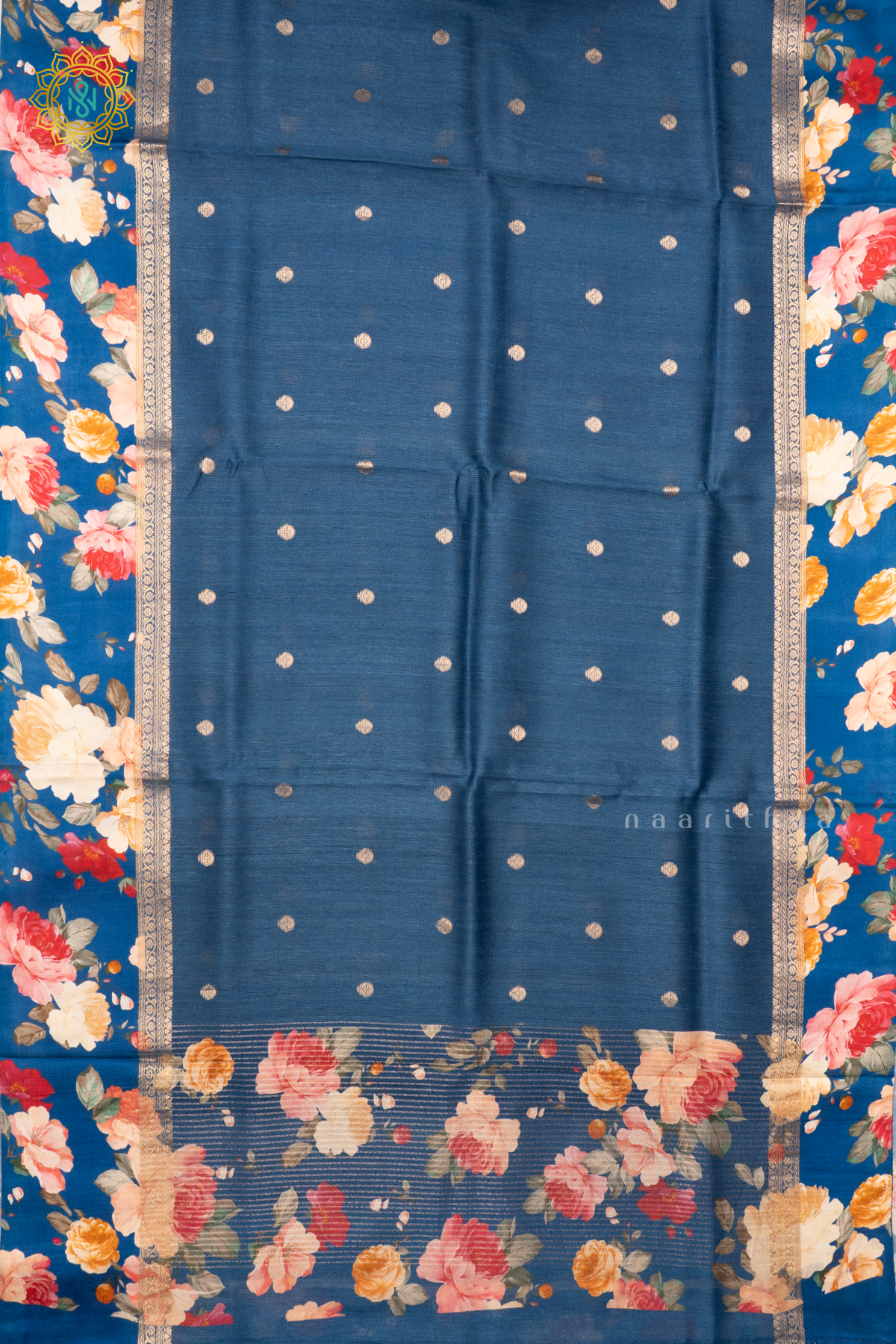 BLUE - PURE TUSSAR SILK