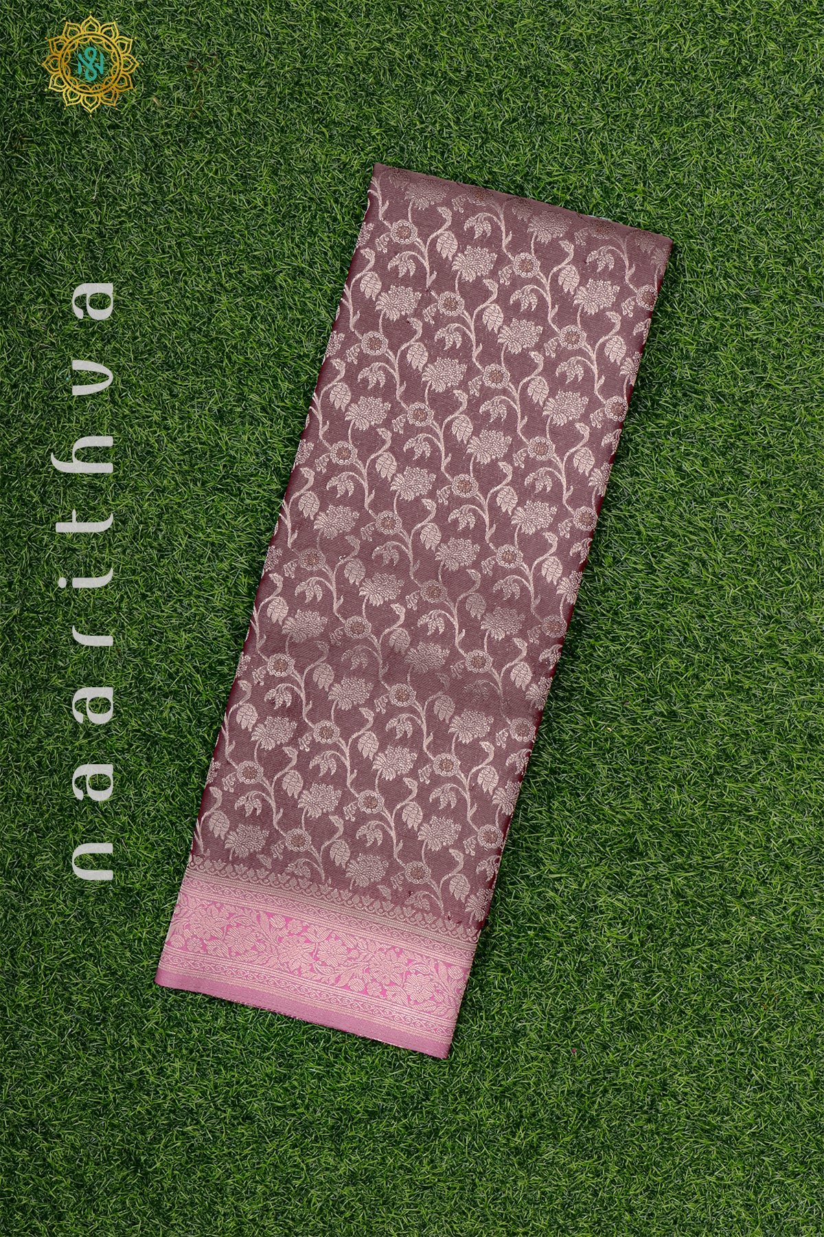 BROWN WITH PINK - SEMI TISSUE GEORGETTE