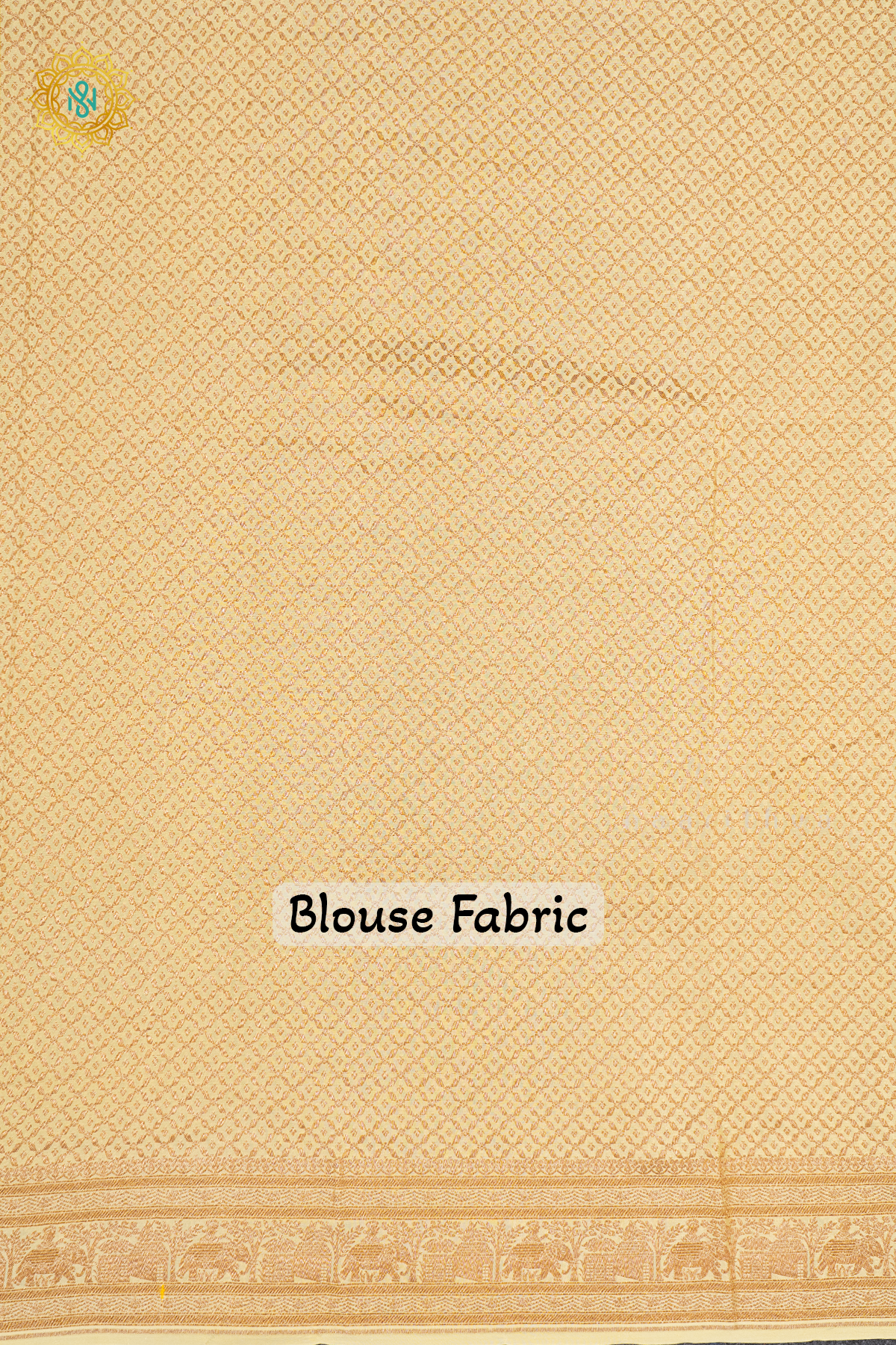 YELLOW WITH OFF WHITE - PURE BANRASI CREPE SILK