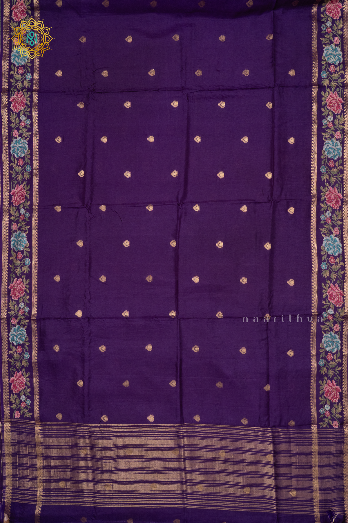 PURPLE - SEMI CREPE SILK WITH EMBROIDERY