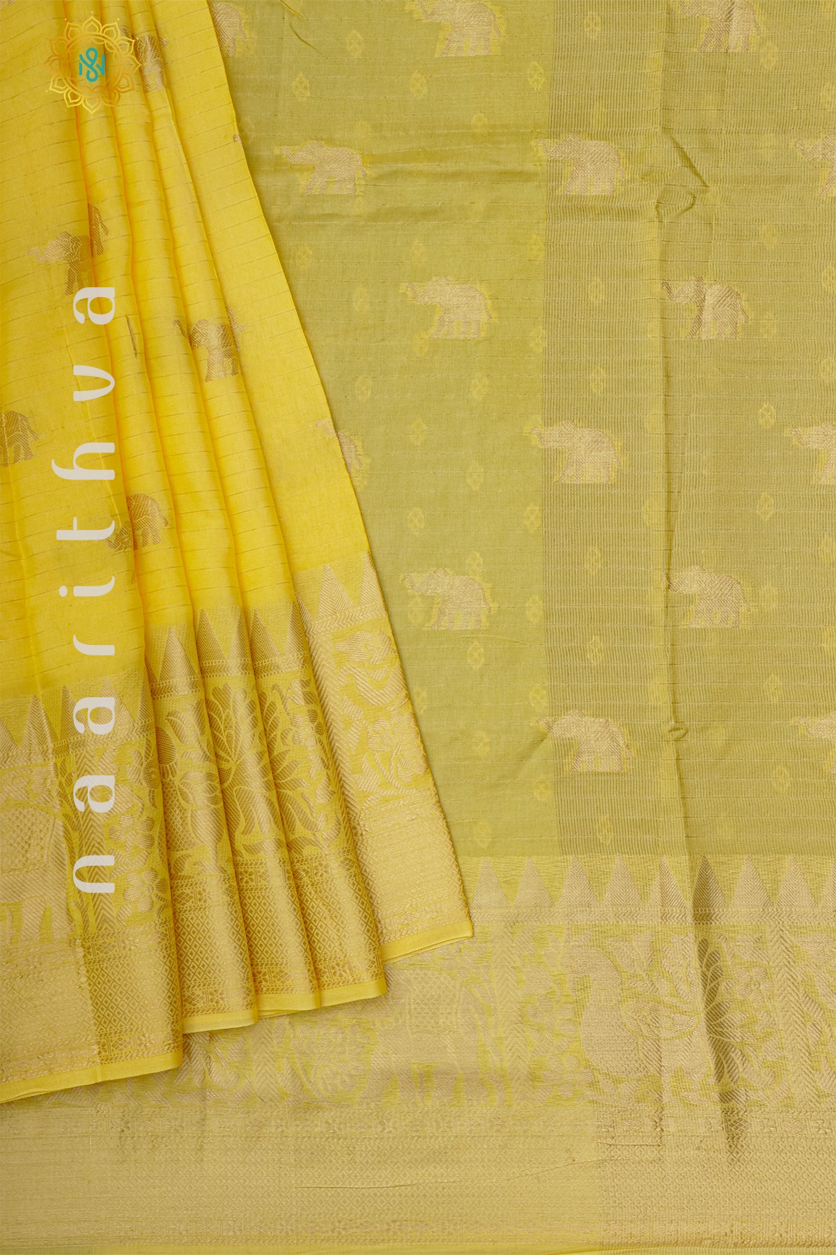 YELLOW WITH PURPLE - DOLA SILK