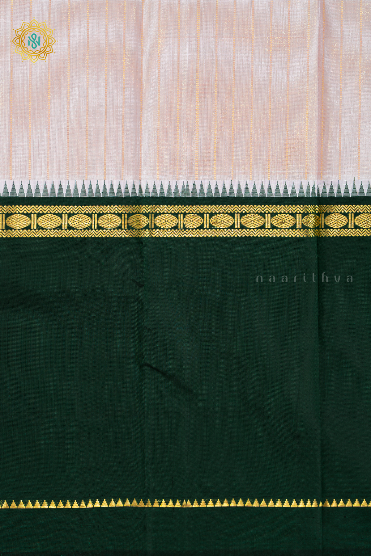 LIGHT PINK WITH GREEN & WINE - PURE KANJIVARAM SILK