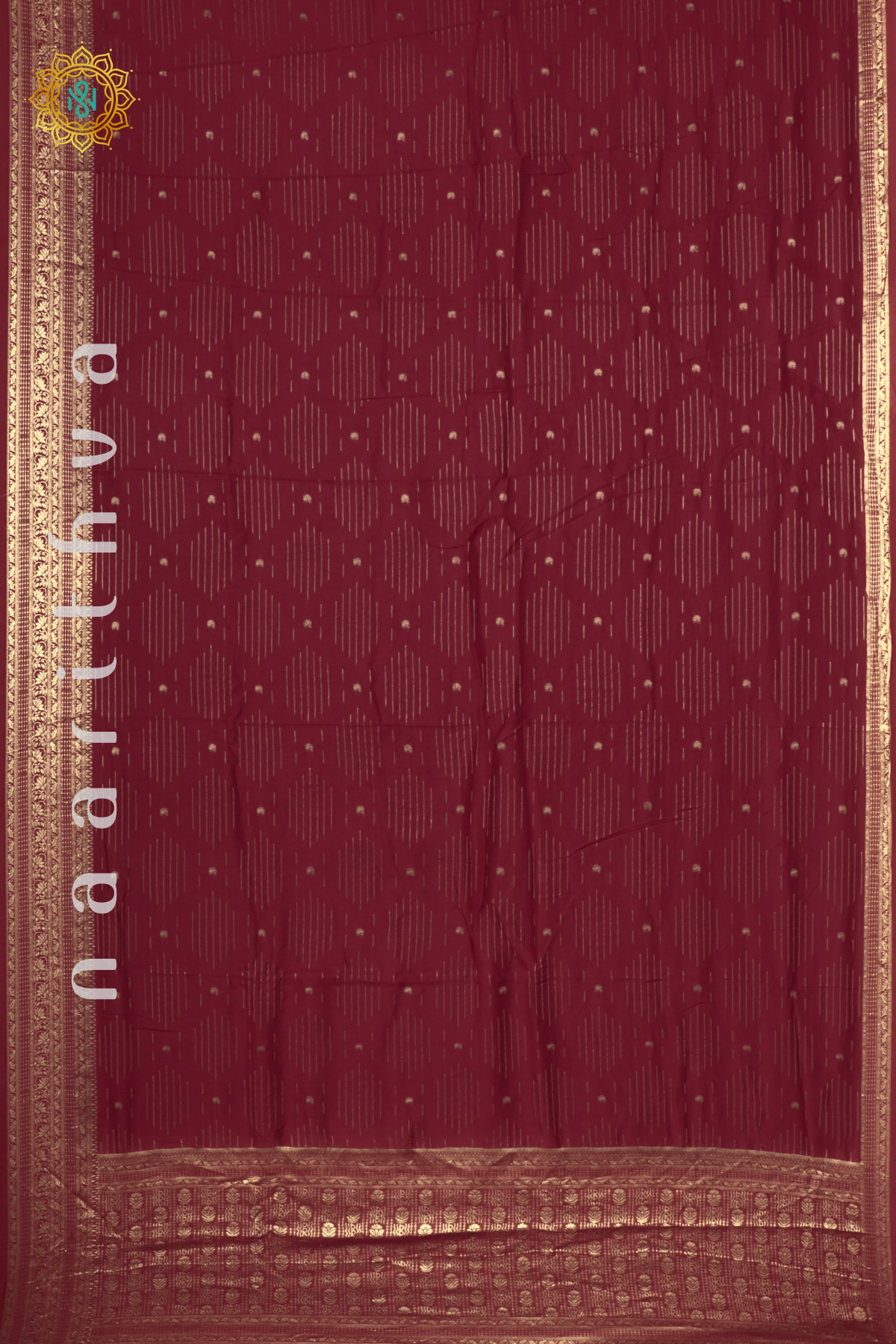 RED WITH GREEN - DOLA SILK