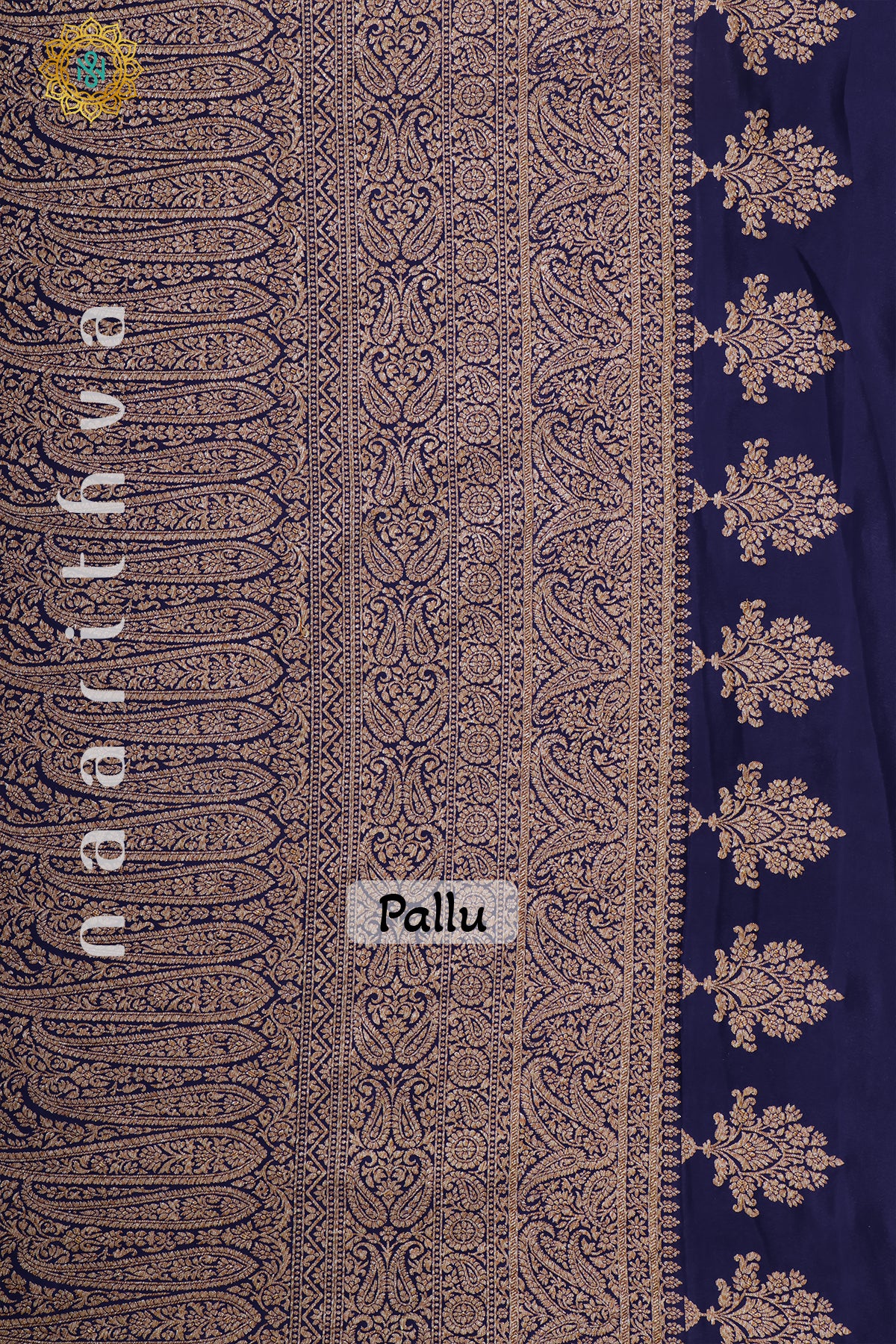 NAVY BLUE - PURE BANARASI CREPE SILK