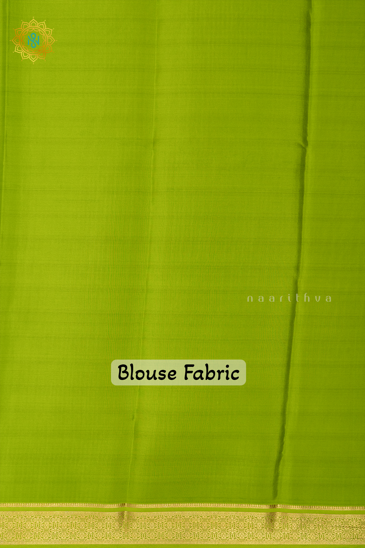 ROYAL BLUE WITH PARROT GREEN - PURE MYSORE CREPE SILK