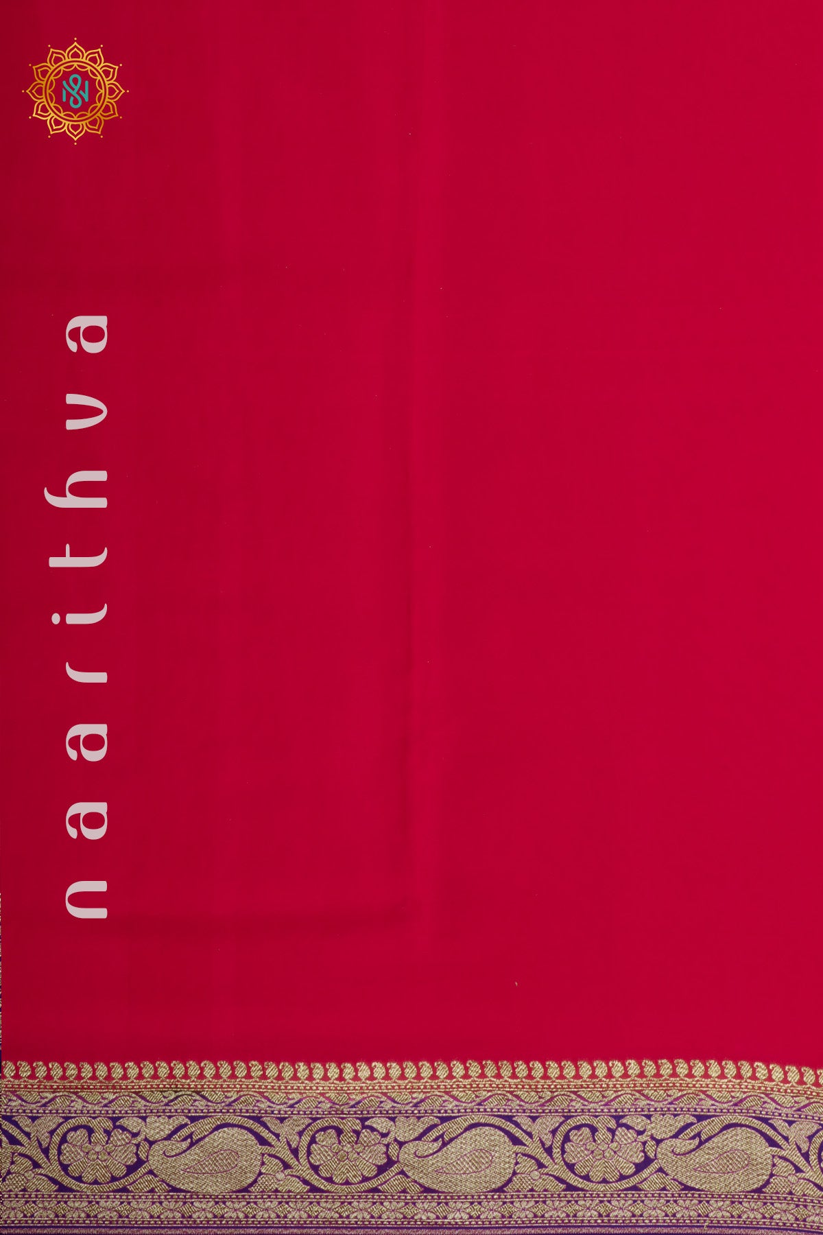 RED WITH PURPLE - PURE BANARASI CREPE SILK