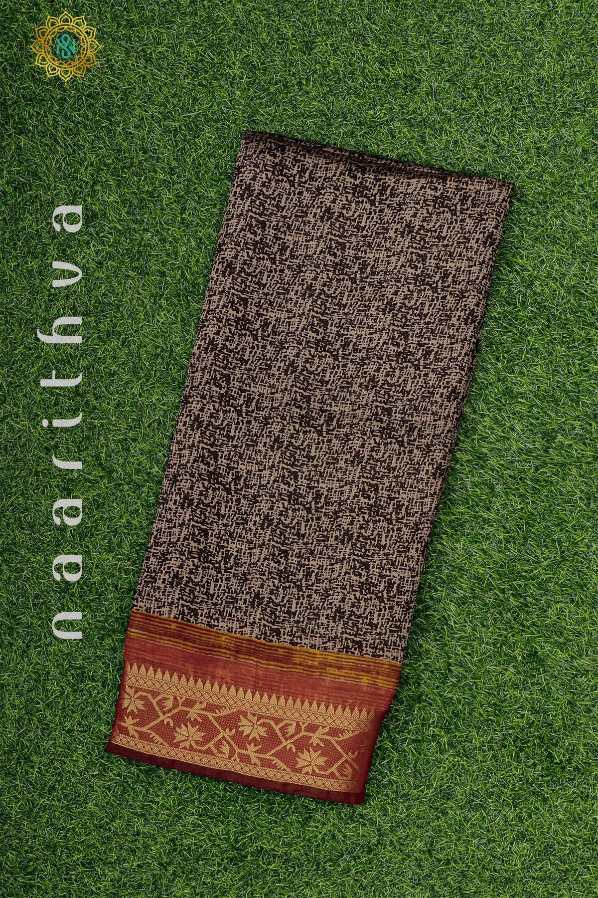 BLACK WITH MAROON - CHANDERI COTTON