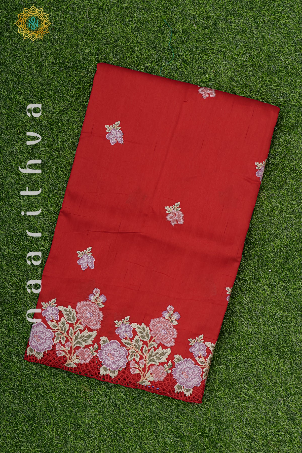 RED - TUSSAR SILK