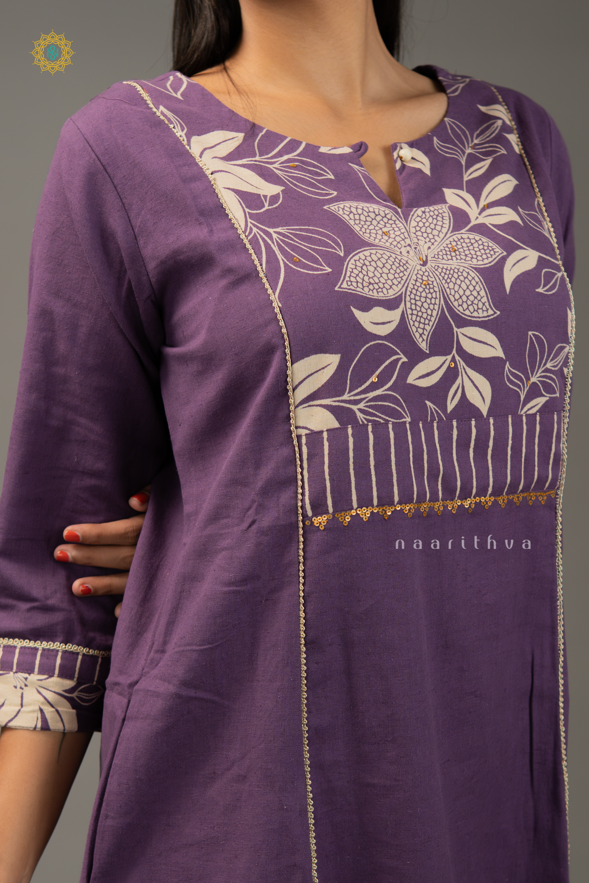 LAVENDER - COTTON 2PC SALWAR SUIT WITH PRINTED TOP & BOTTOM